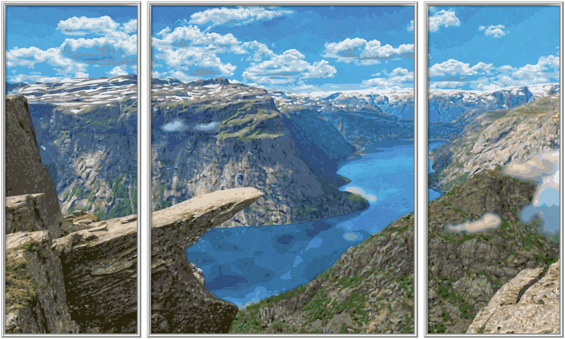 Schipper Malen nach Zahlen »Meisterklasse Triptychon, Trolltunga in Norwegen«, Made in Germany