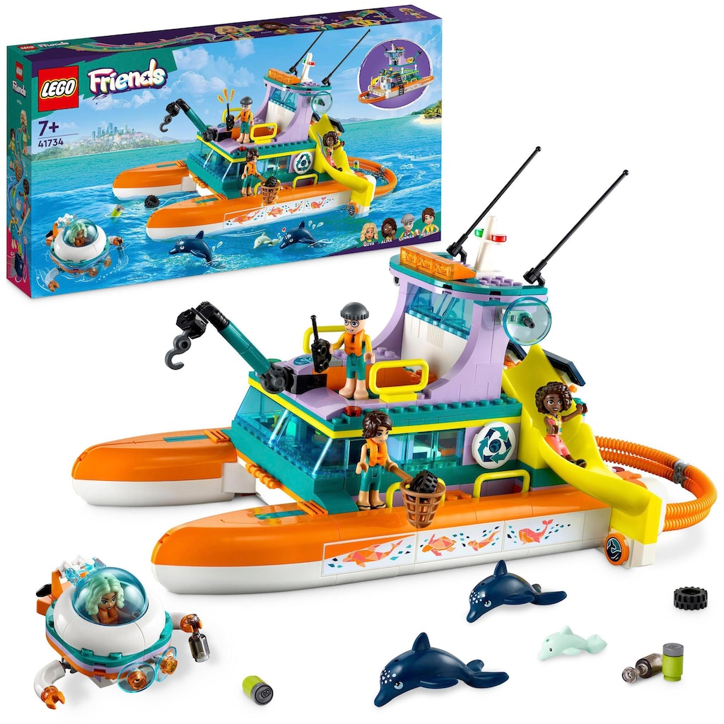 LEGO® Konstruktionsspielsteine »Seerettungsboot (41734), LEGO® Friends«, (717 St.), Made in Europe