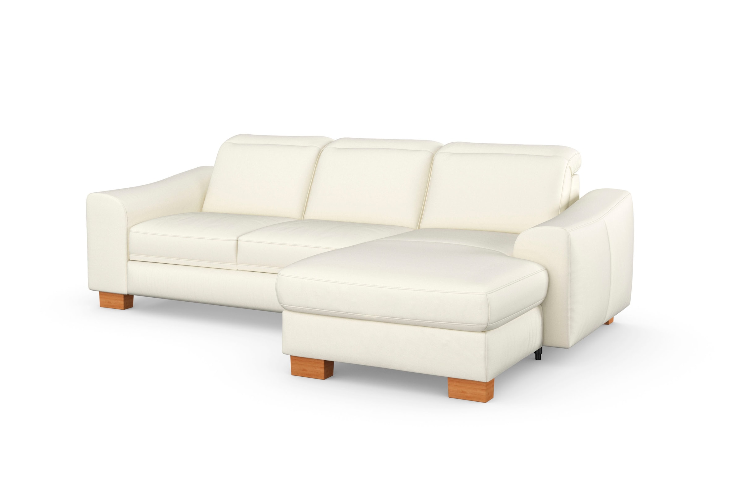 sit&more Ecksofa »Dundee L-Form«, mit Federkern und Massivholzfüßen, wahlweise mit Kopfteilverstellung