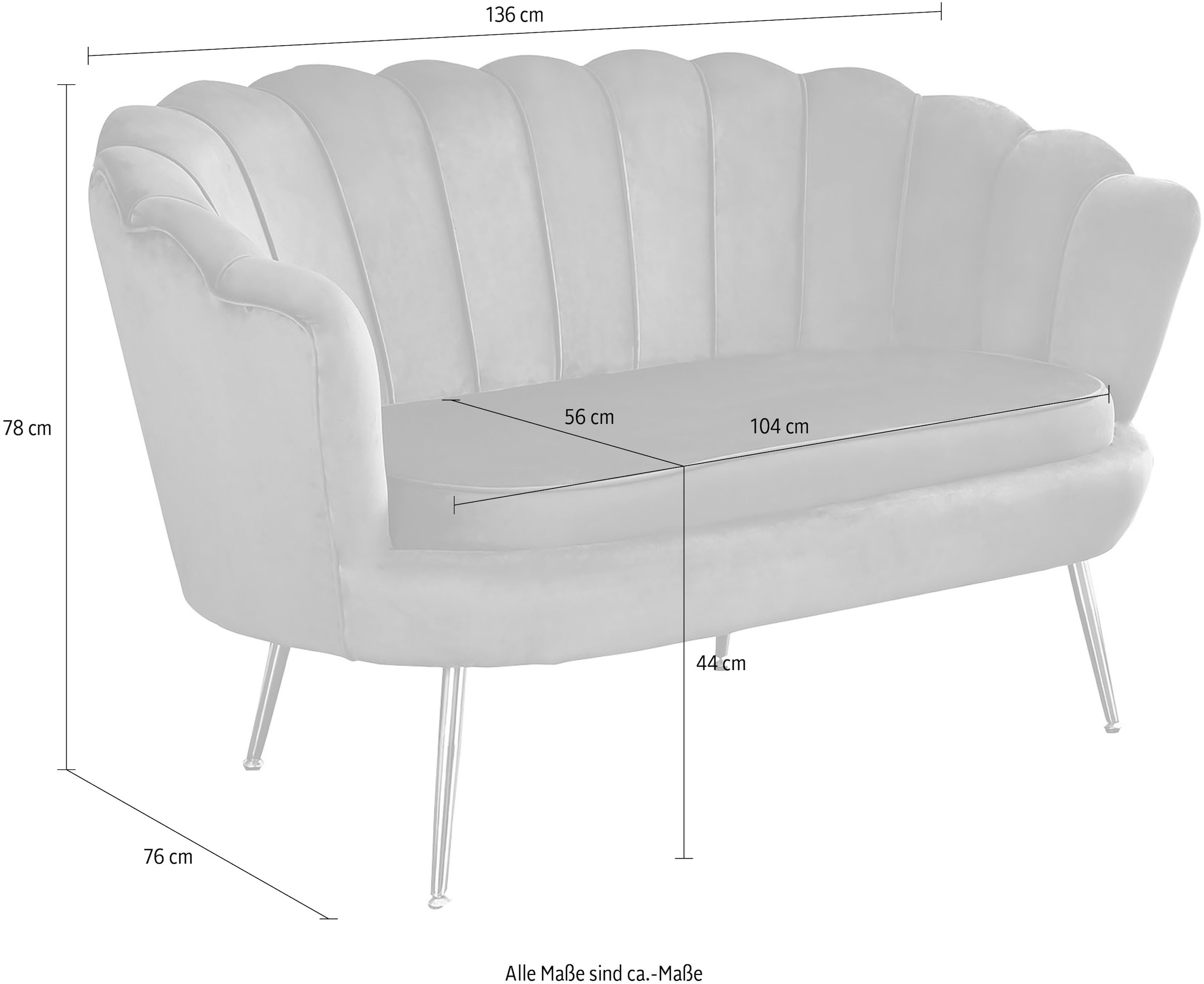 SalesFever 2-Sitzer »Clam«, extravagantes Muscheldesign, Breite 136 cm