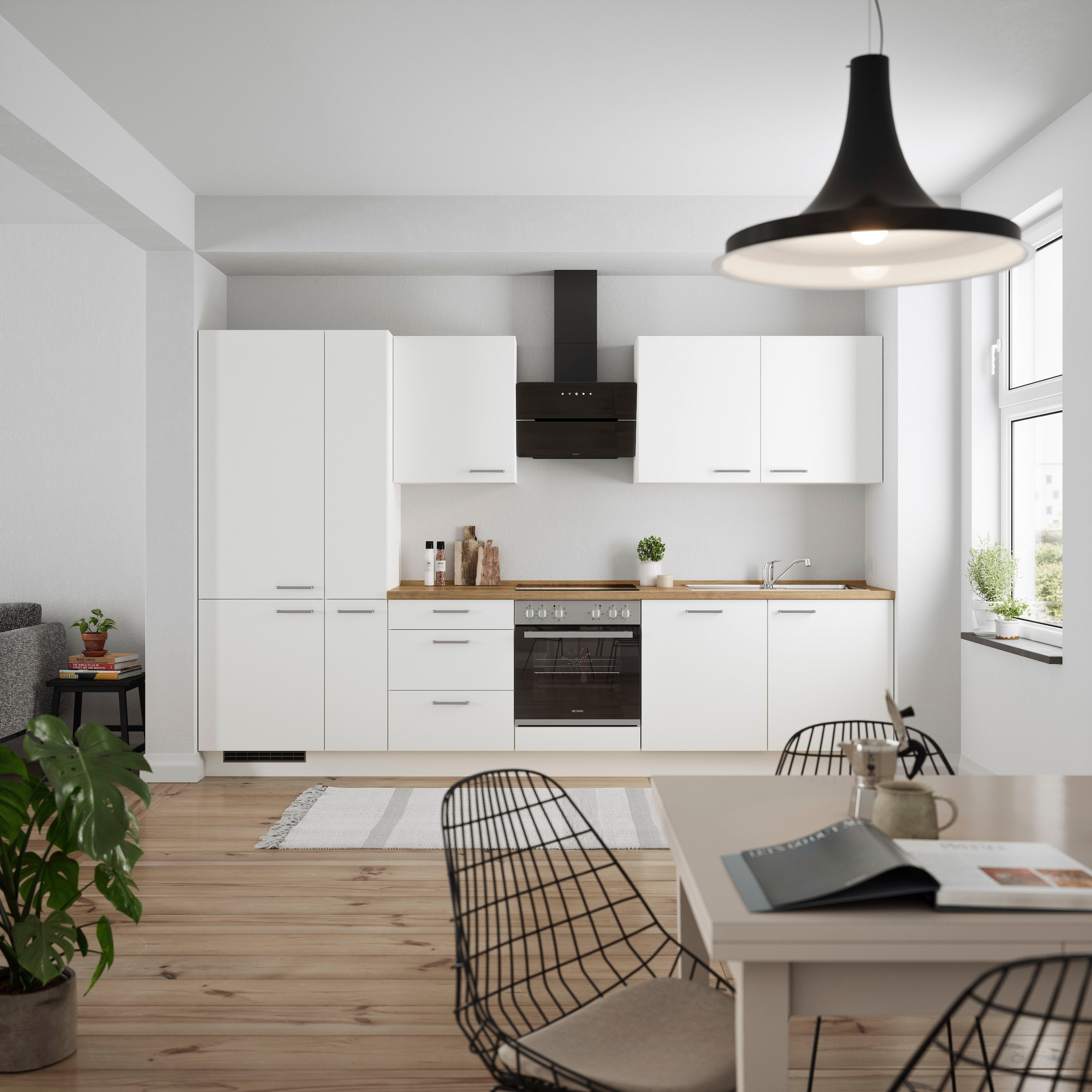 nobilia® Küchenzeile »"Touch II"«, vormontiert, Ausrichtung wählbar, Breite 330 cm, wahlw. mit E-Geräten
