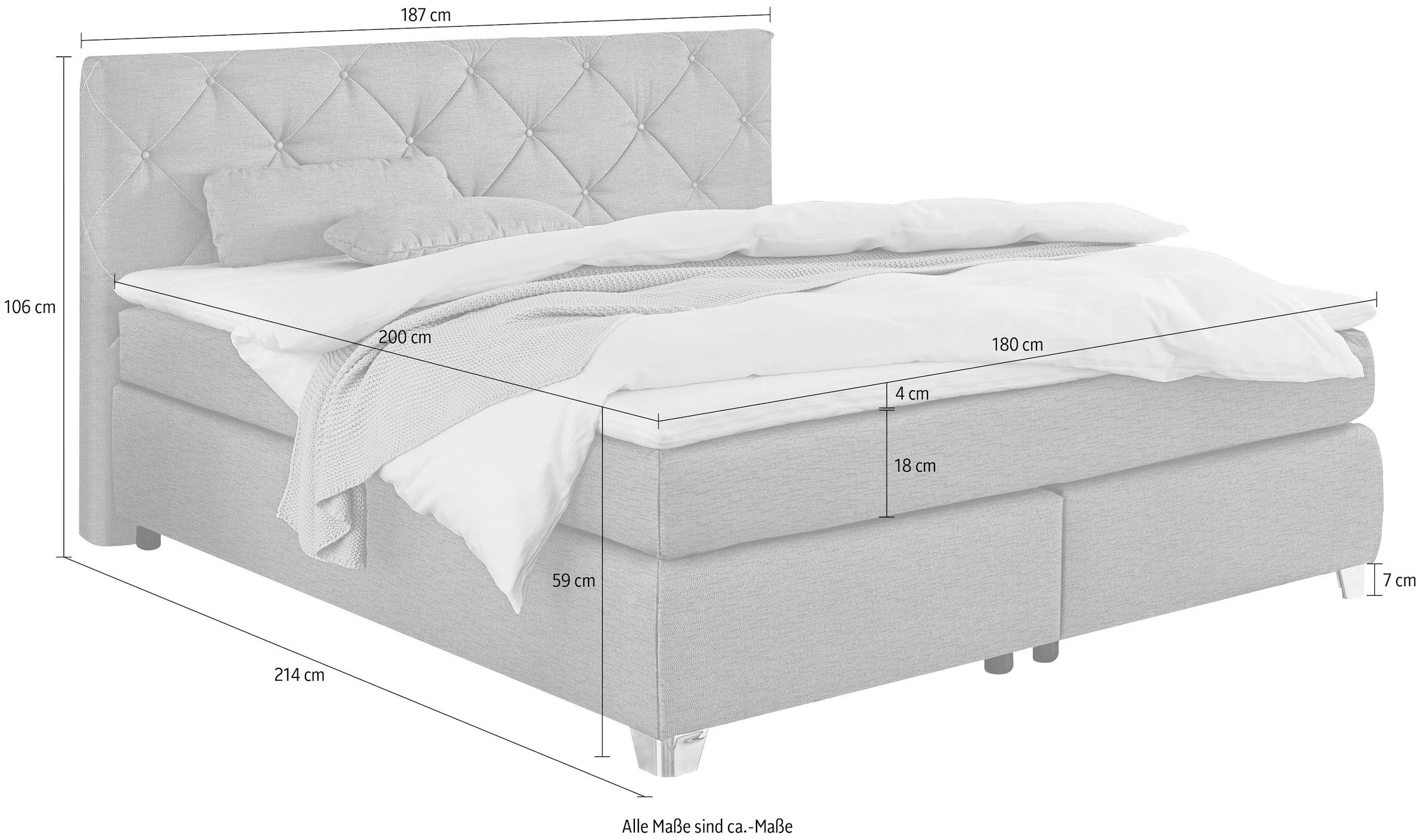 5. Bild von Jockenhöfer Gruppe Boxspringbett Finja, mit Topper und Zierkissen