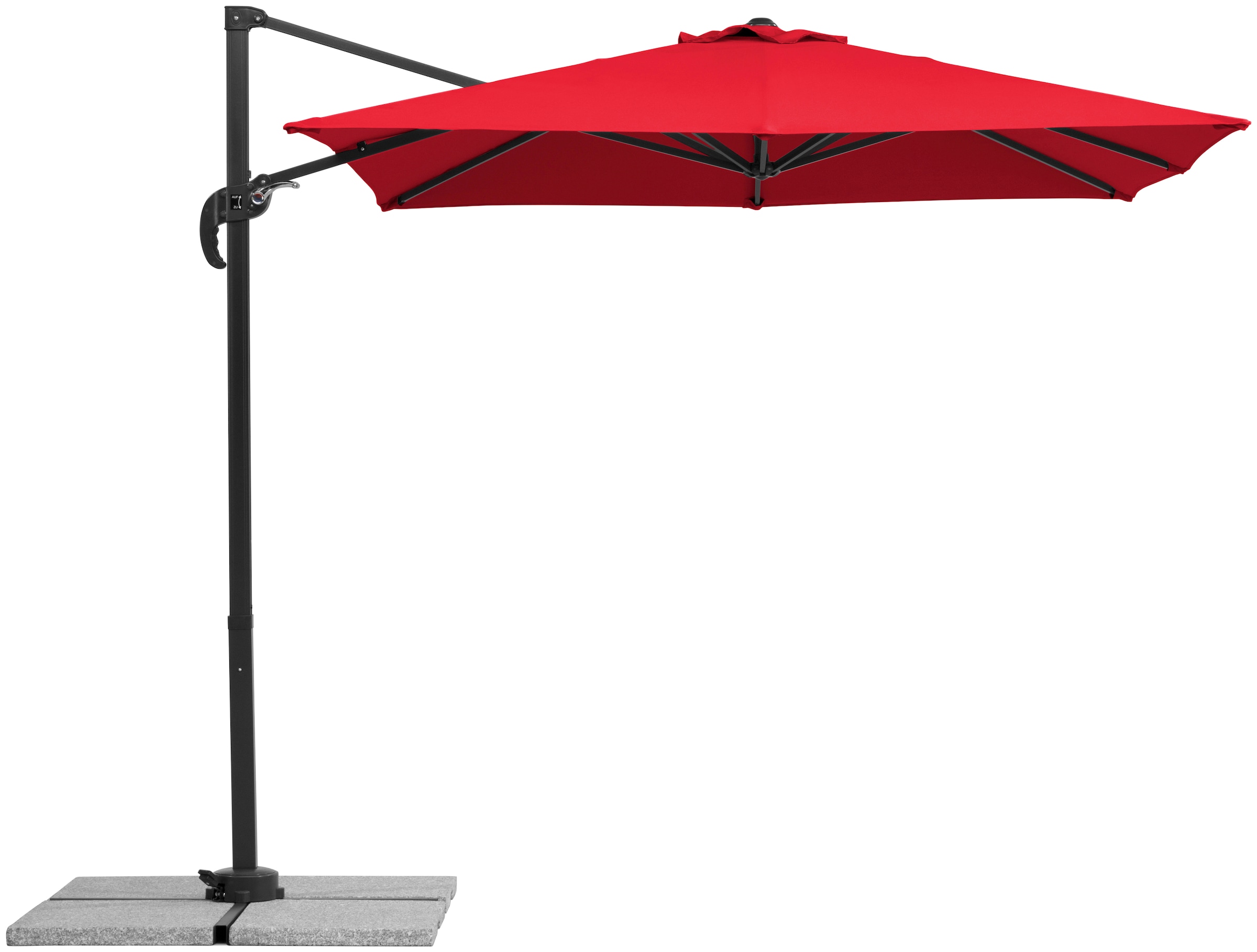 Schneider Schirme Ampelschirm »Rhodos Junior«, ØxH: 230x230 cm, Alu/Polyester, inkl. Plattenständer/Schutzhülle