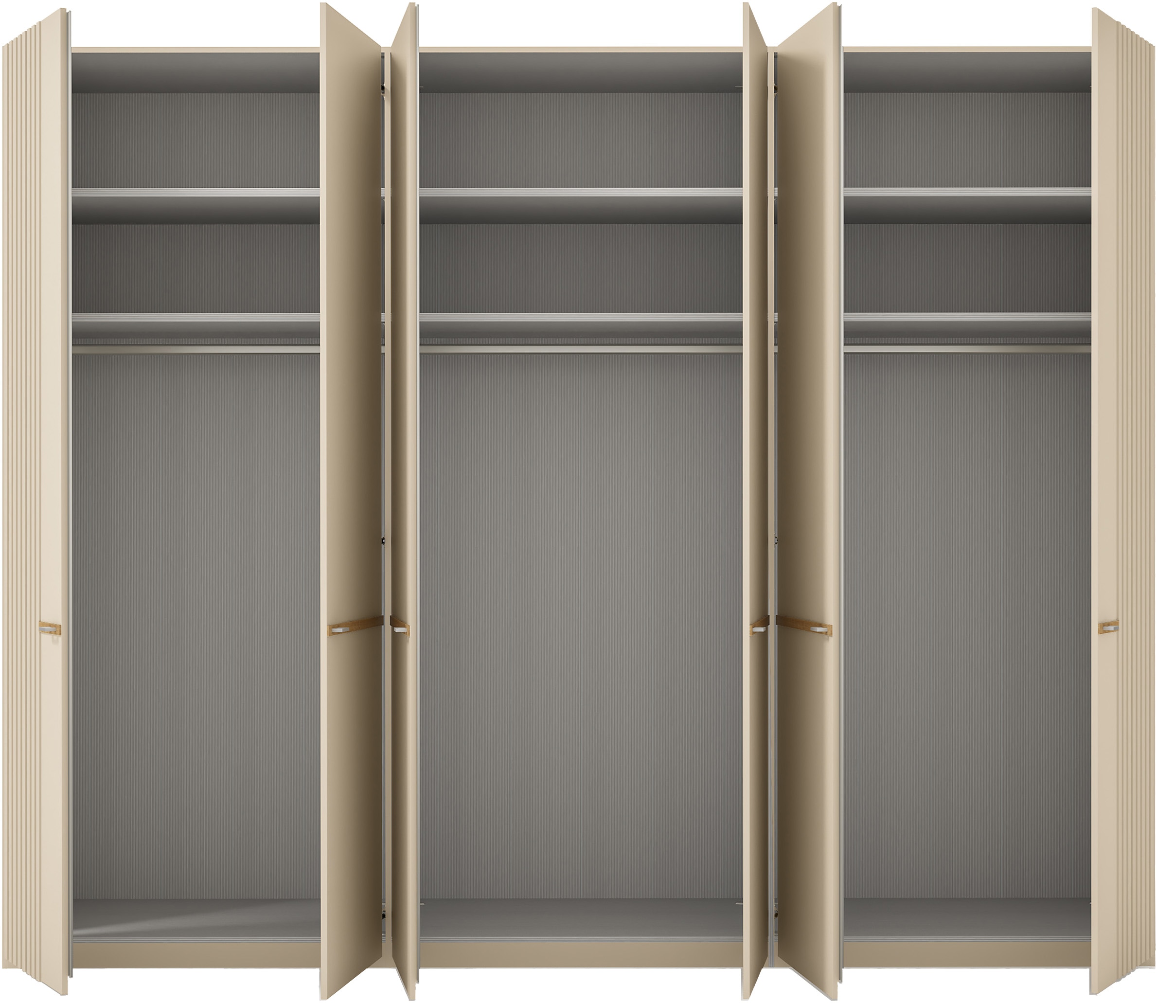 Musterring Drehtürenschrank »Isabelle«, Lamellen in Korpusfarbe, Griffe in silber, versch. Größen und Farben