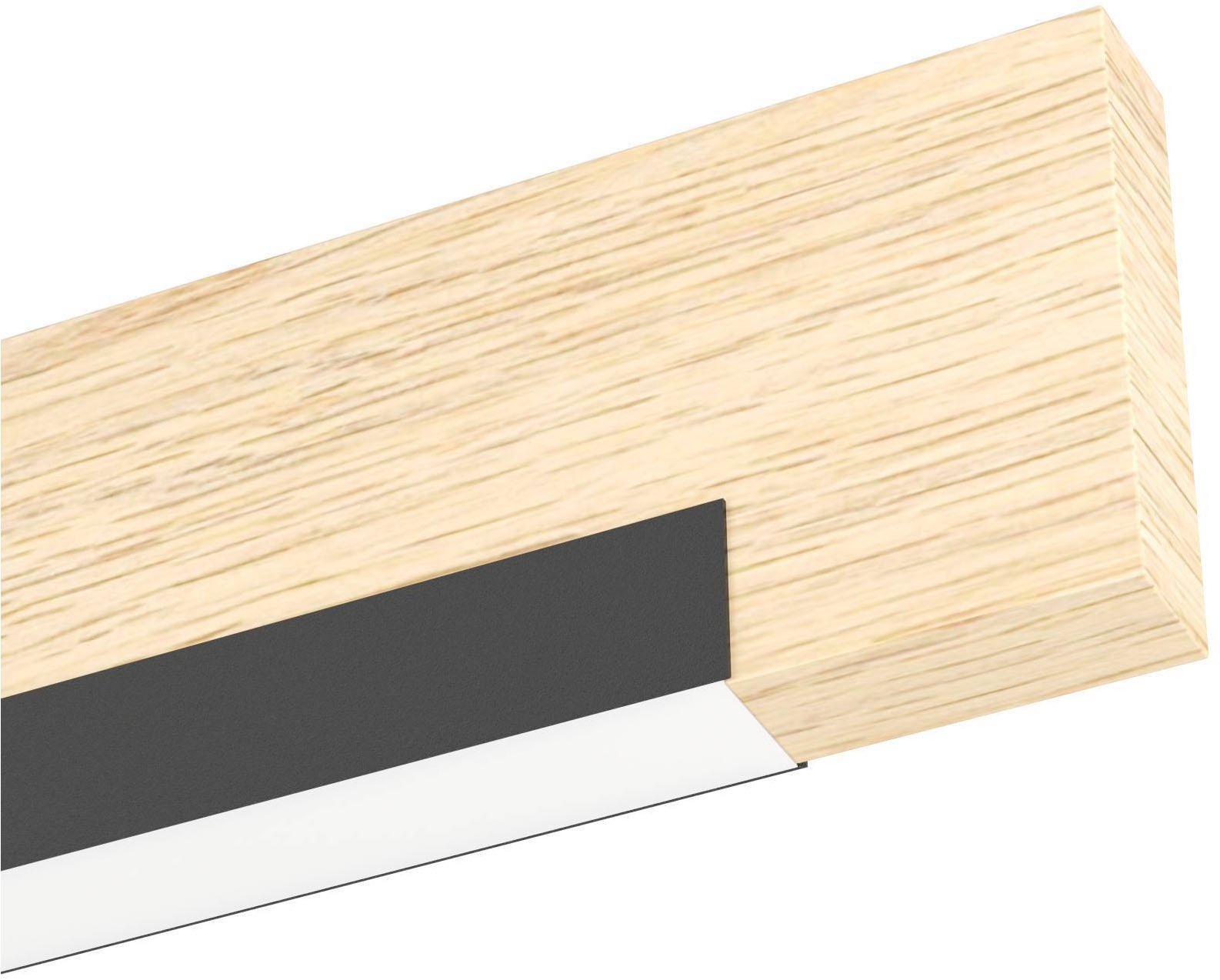 EGLO Wandleuchte »Camacho LED Wandlampe, Stahl, Holz und Kunststoff, Wandstrahler« LED-Modul 1 Stk. Warmweiß Wand-/Deckenleuchte - L44 x H10,5 x AL7,5 cm - schwarz, braun