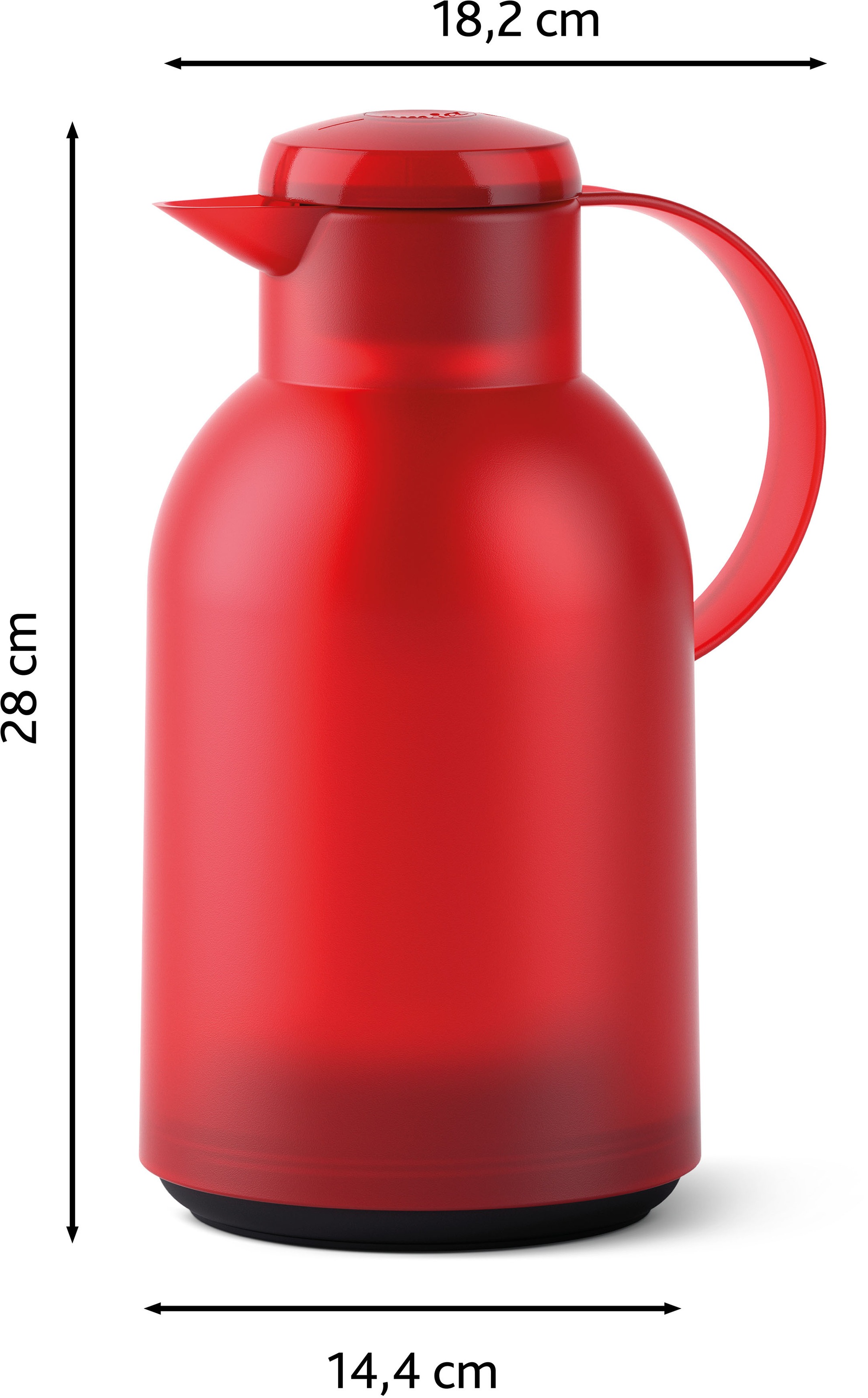 Emsa Isolierkanne »Samba«, 1,5 l, XXL-Modell, zeitloses Design, einfacher Knopfdruck, 24h kalt, 12h warm