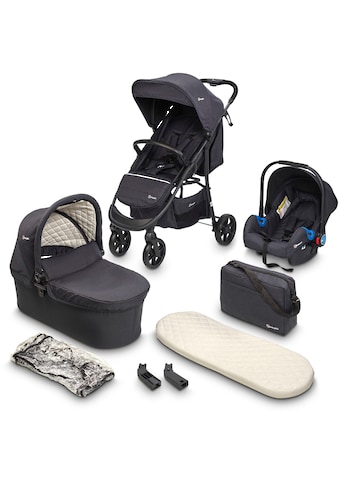Kombi-Kinderwagen »Style - 3in1, schwarz«, inkl. Babyschale mit Adaptern u. Wickeltasche