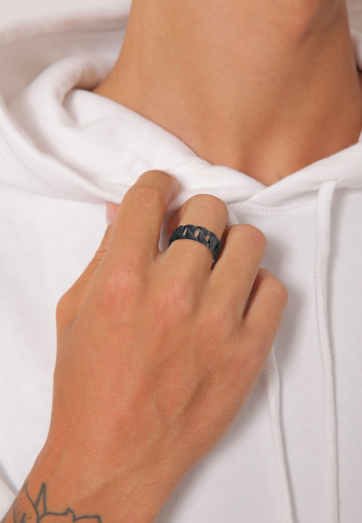 Kuzzoi Silberring »Herren Chunky Chain Look Panzerglieder 925 Silber«