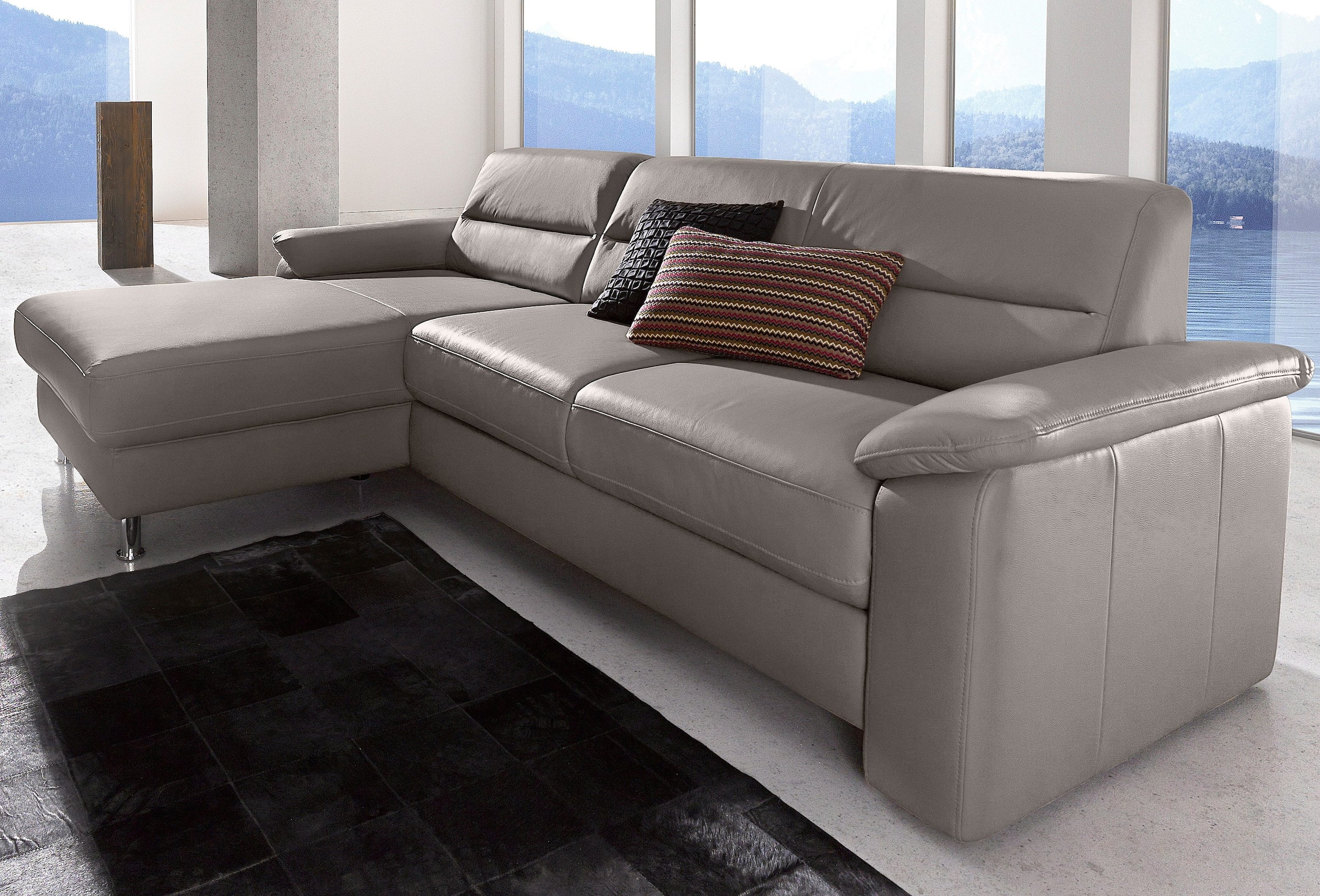 sit&more Ecksofa »Ascara L-Form«, inklusive Boxspring/Federkern-Polsterung, wahlweise mit Bettfunktion