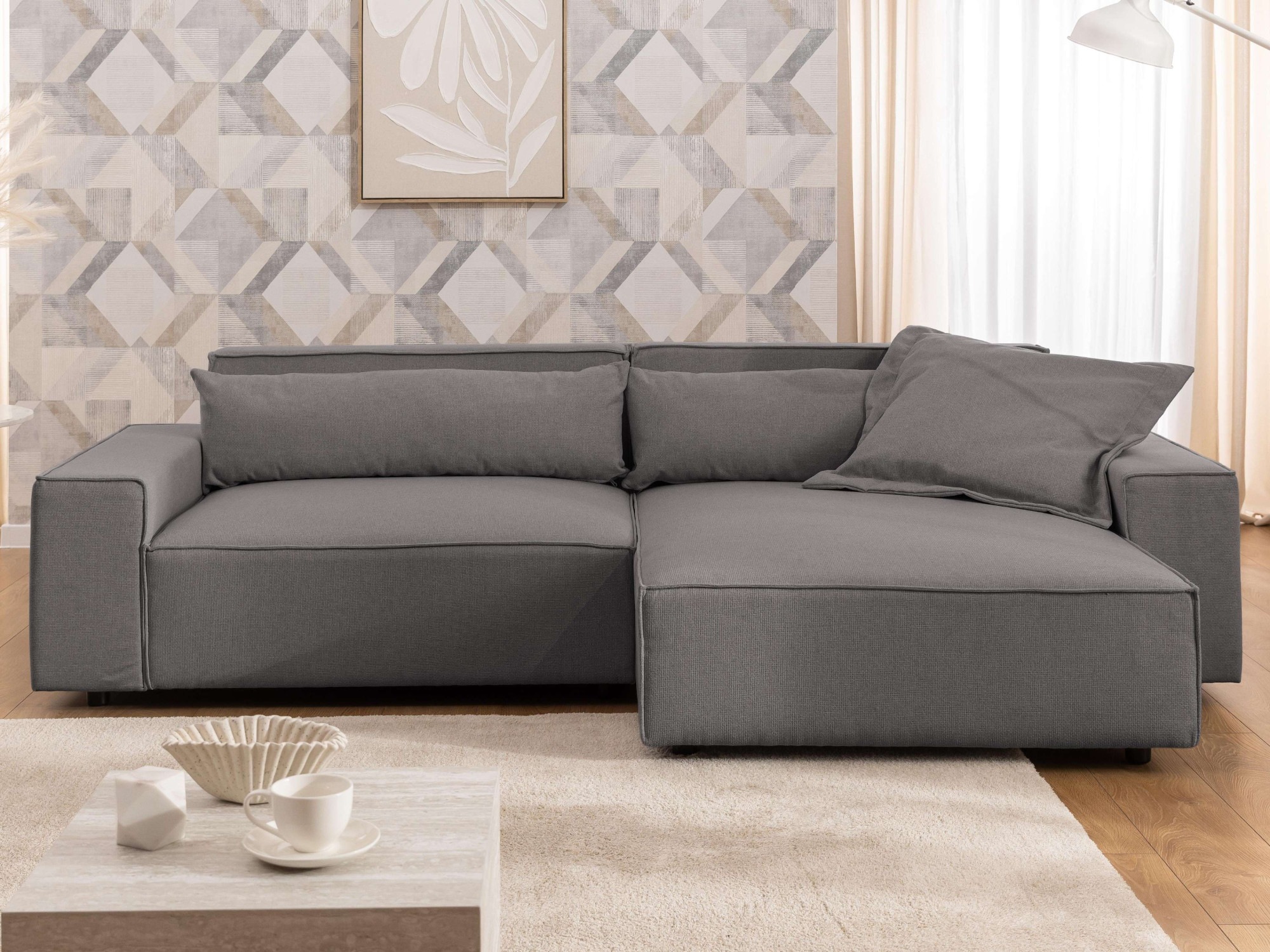 OTTO home Ecksofa »KINLEE Design-Sofa mit Recamiere rechts/links, Maße B/T/ günstig online kaufen