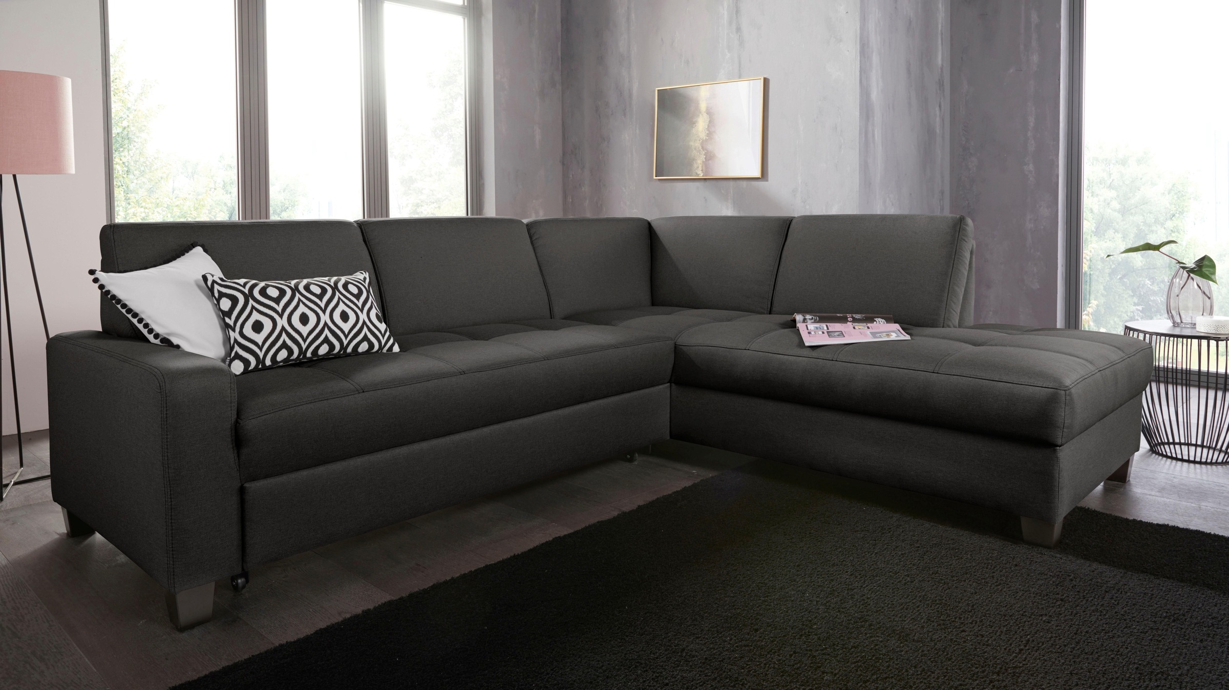 DOMO collection Ecksofa "Florentina zeitlos und elegant, Sitznähte als Desi günstig online kaufen