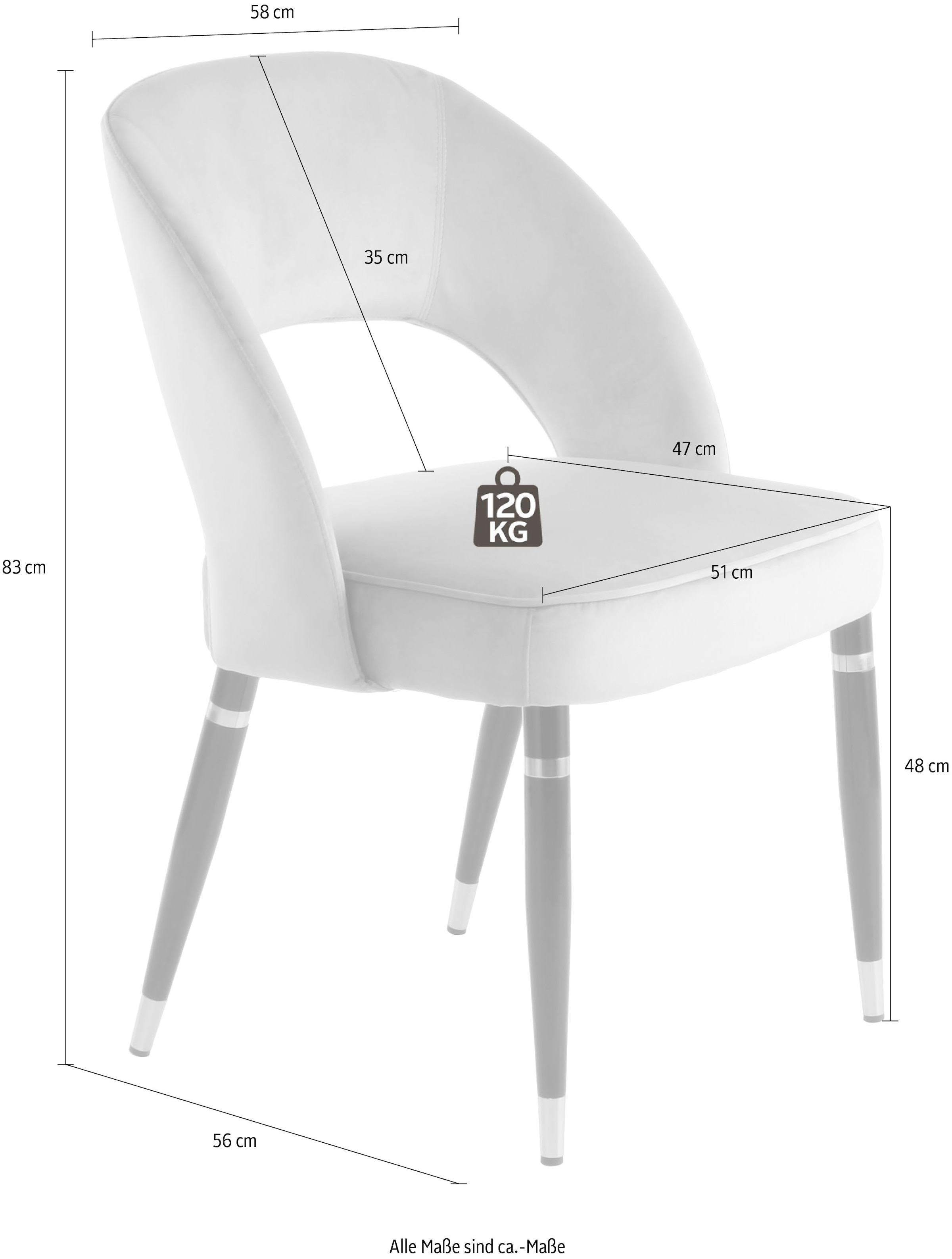 Kayoom Polsterstuhl »Stuhl Courtney 525 2er-Set, 2er-Set Stühle, komfortables Sitzgefühl«, (Set), 2 St., samtweicher Bezug, modern, weicher Stoffbezug