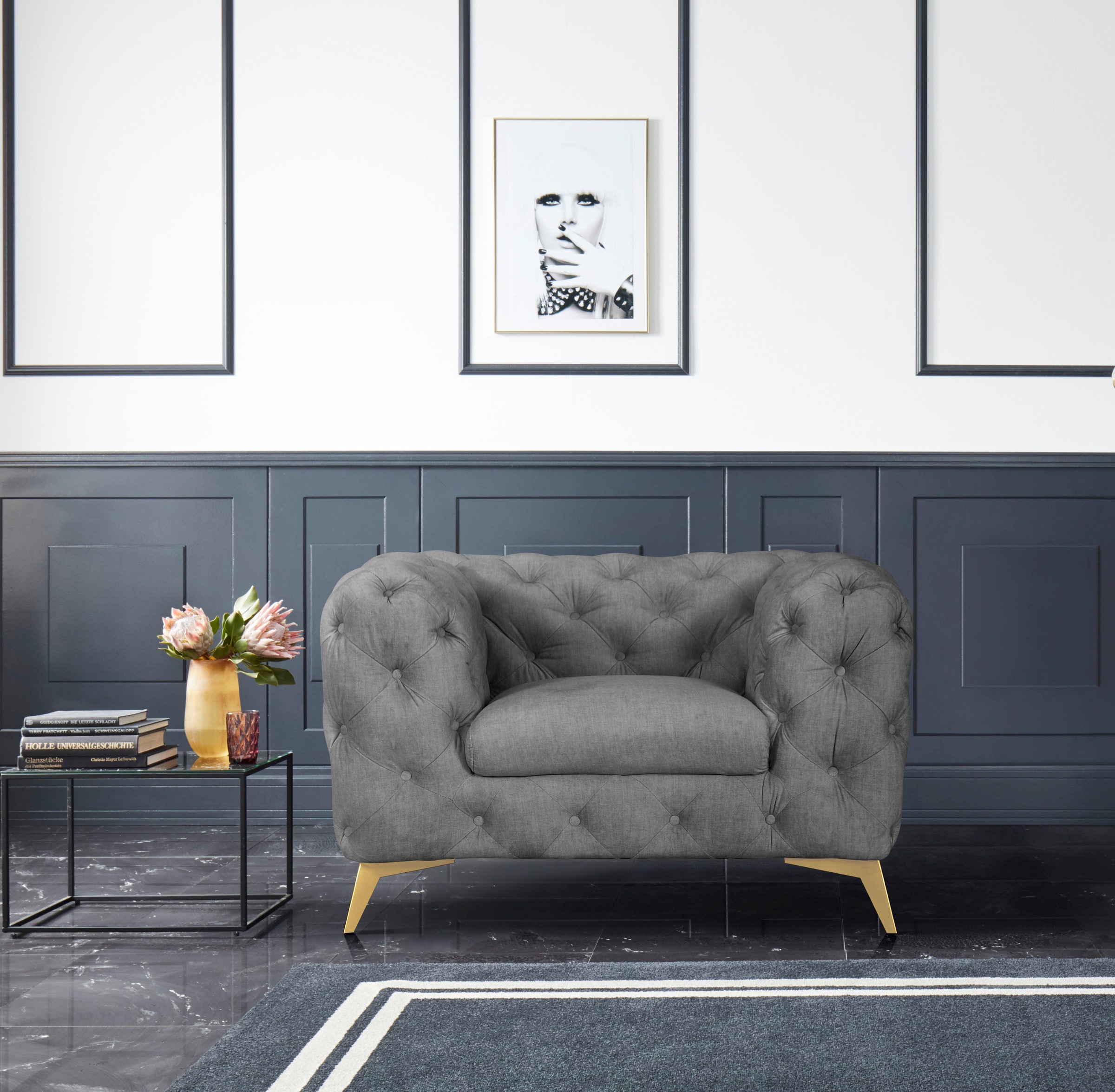 Home affaire Chesterfield-Sessel »Glynis Sessel« aufwändige Knopfheftung, m günstig online kaufen