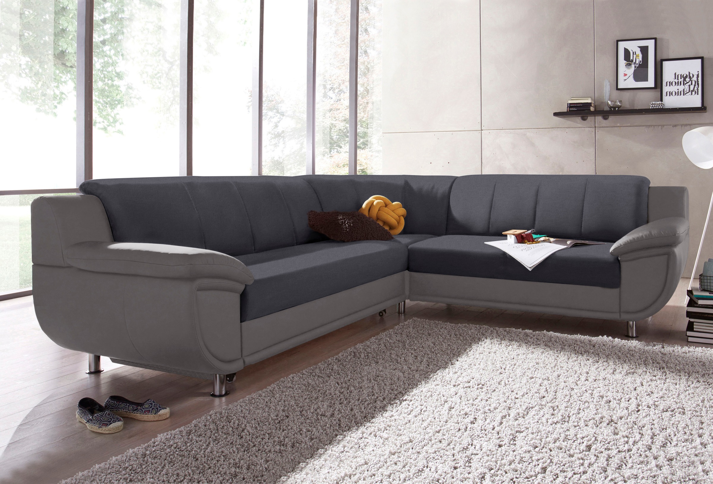 TRENDMANUFAKTUR Ecksofa »Rondo 3, zeitlos und modern, im Materialmix, L-For günstig online kaufen
