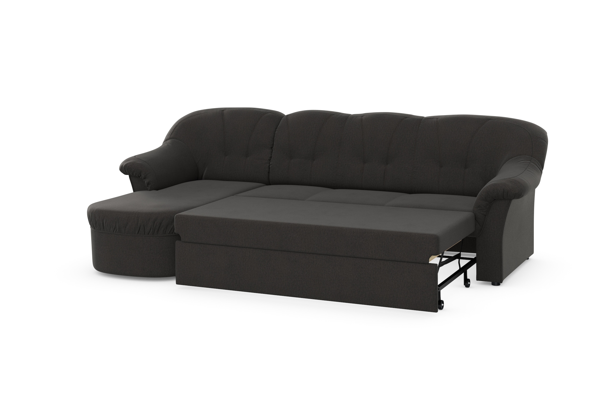 DOMO collection Ecksofa »Pegnitz, elegante Rückensteppung, kompakte Stellmaße 238/141cm, L-Form«, wahlweise mit Bettfunktion