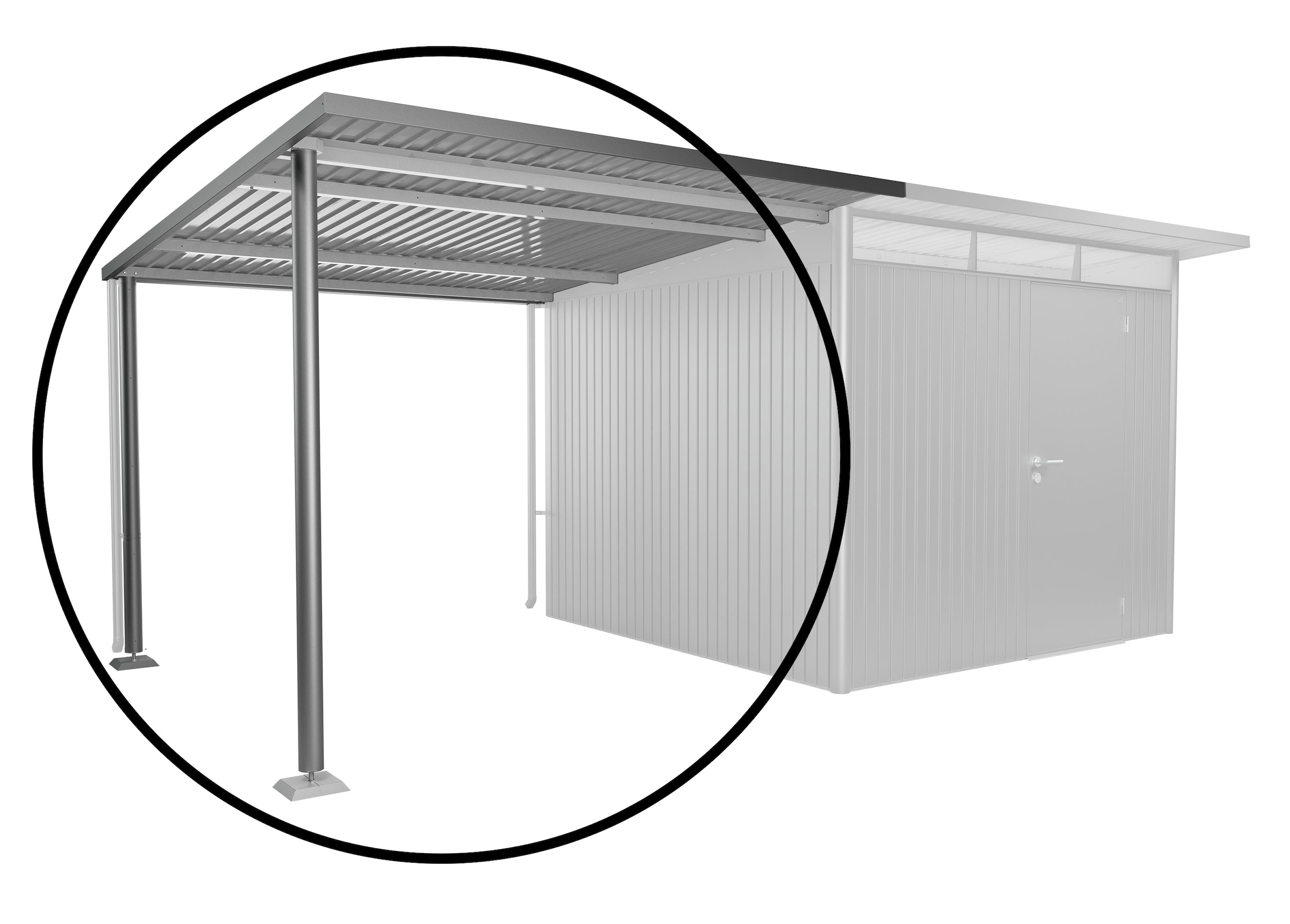Biohort Gerätehaus-Anbaudach »für AvantGarde A3/A7 Gr. L verschiedene Farben« 243x300x218 cm