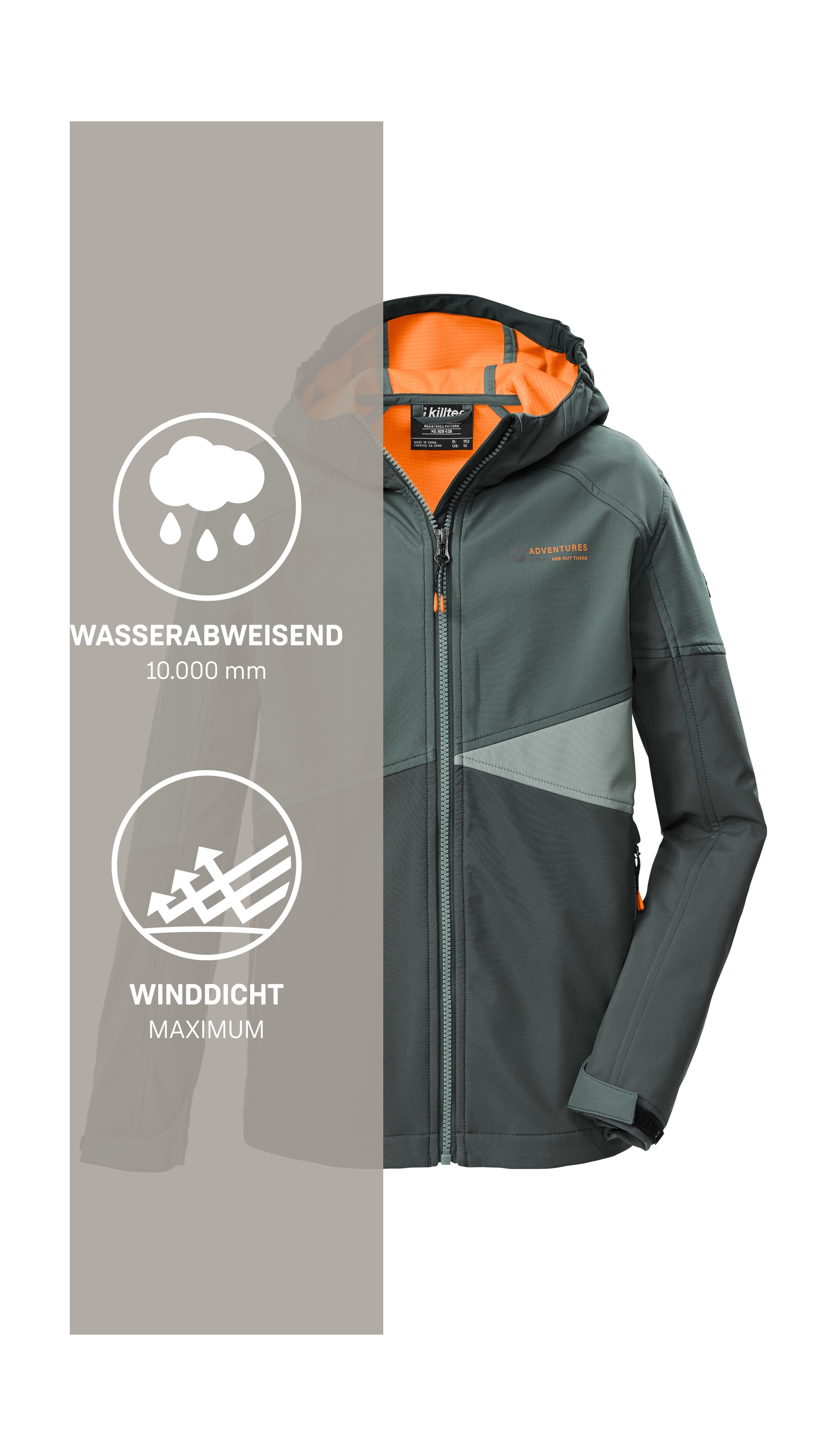 Killtec Softshelljacke »KOS 142 BYS SFTSHLL JCKT« Wind- und wasserabweisende Kinderjacke, Colourblock-Design