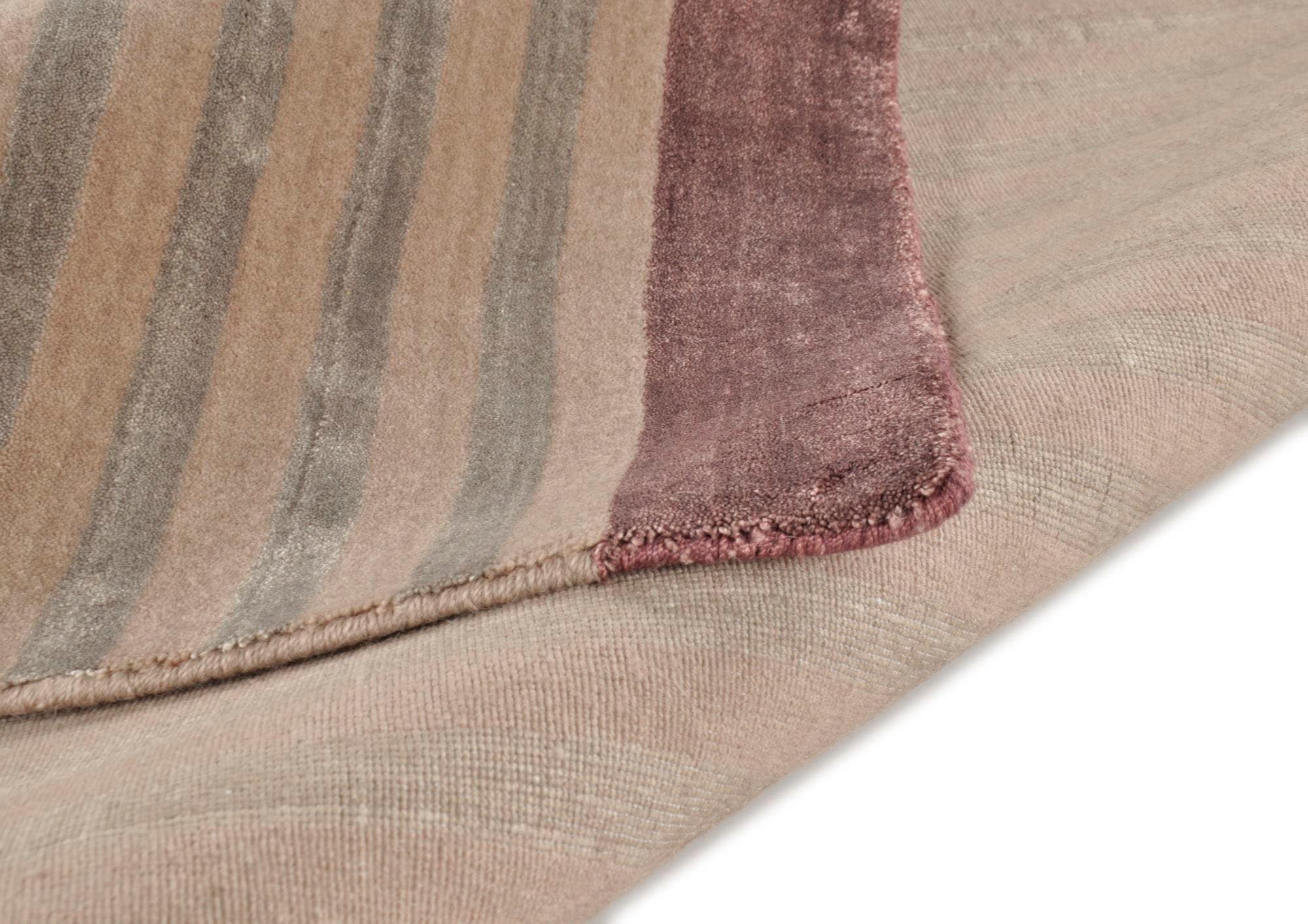 THEKO Teppich »Miami 3286«, rechteckig, 8 mm Höhe, Handweb Teppich, gestreift, handgewebt, aus Viskose & Wolle
