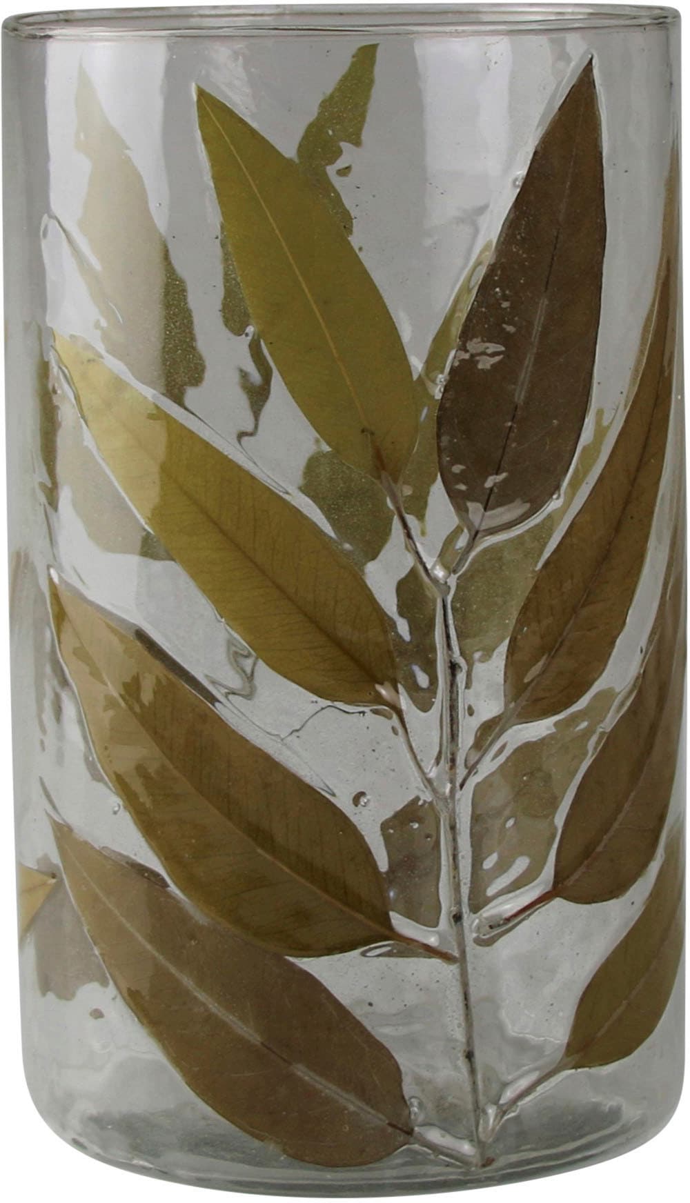 AM Design Windlicht »Kerzenhalter Zweig mit Blättern, aus Glas«, (1 St.), Stumpenkerzenhalter