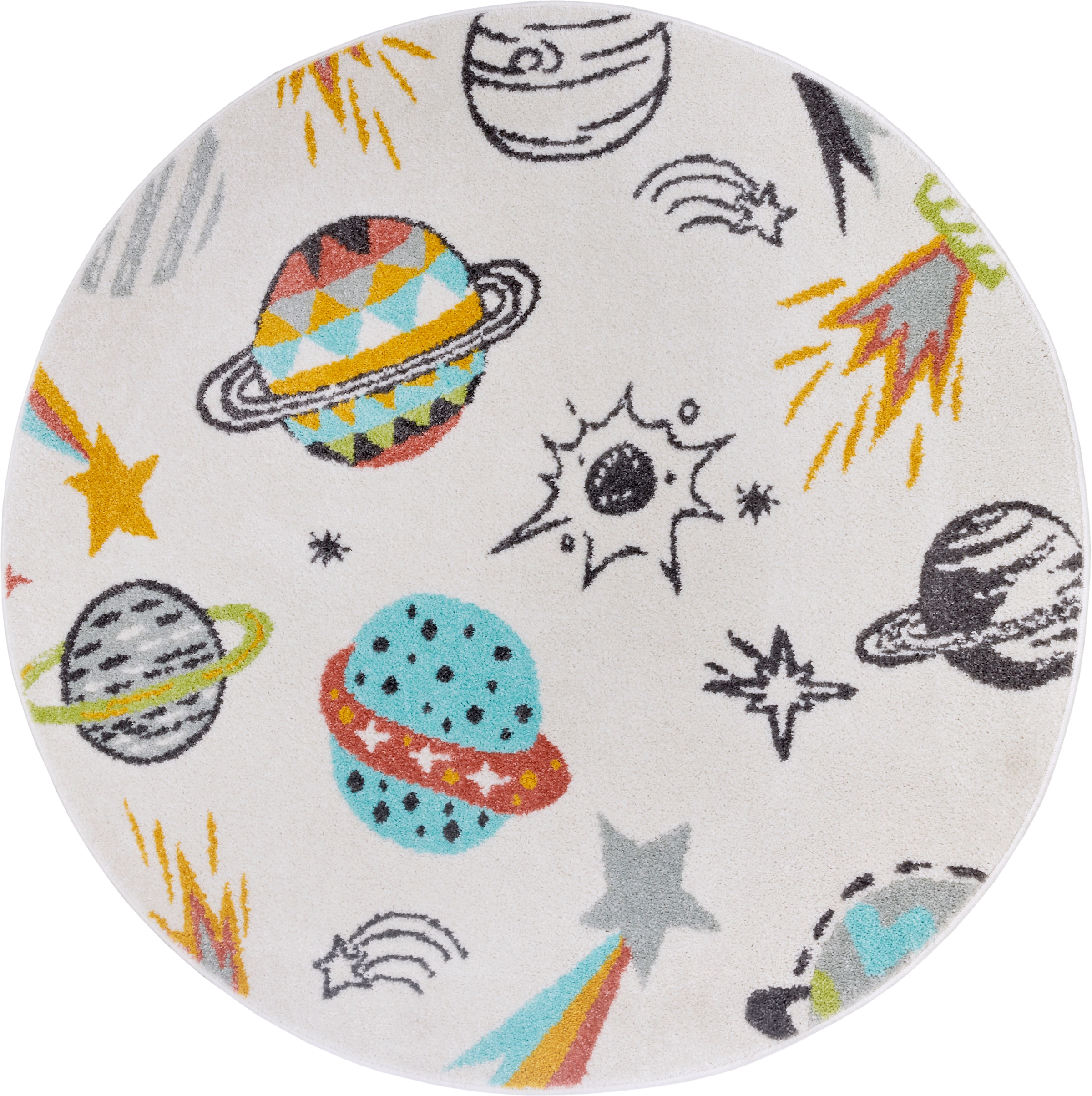 HANSE Home Kinderteppich »Adventures Rund Space«, rund, 7 mm Höhe, Spielteppich, fest, Kinderzimmer, Kurzflor, Spielunterlage