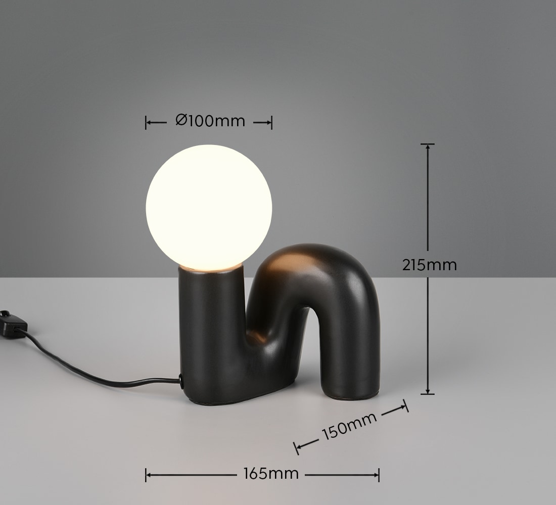 REALITY Leuchten Tischleuchte »QUINN, Keramik Tischlampe m. Glasschirm, ohne  Leuchtmittel 1xG9 max5W« G9 1 Stk. warmweiß - kaltweiß Design Nachttischlampe, Schreibtischlampe Höhe 22cm, Glas Lampenschirm