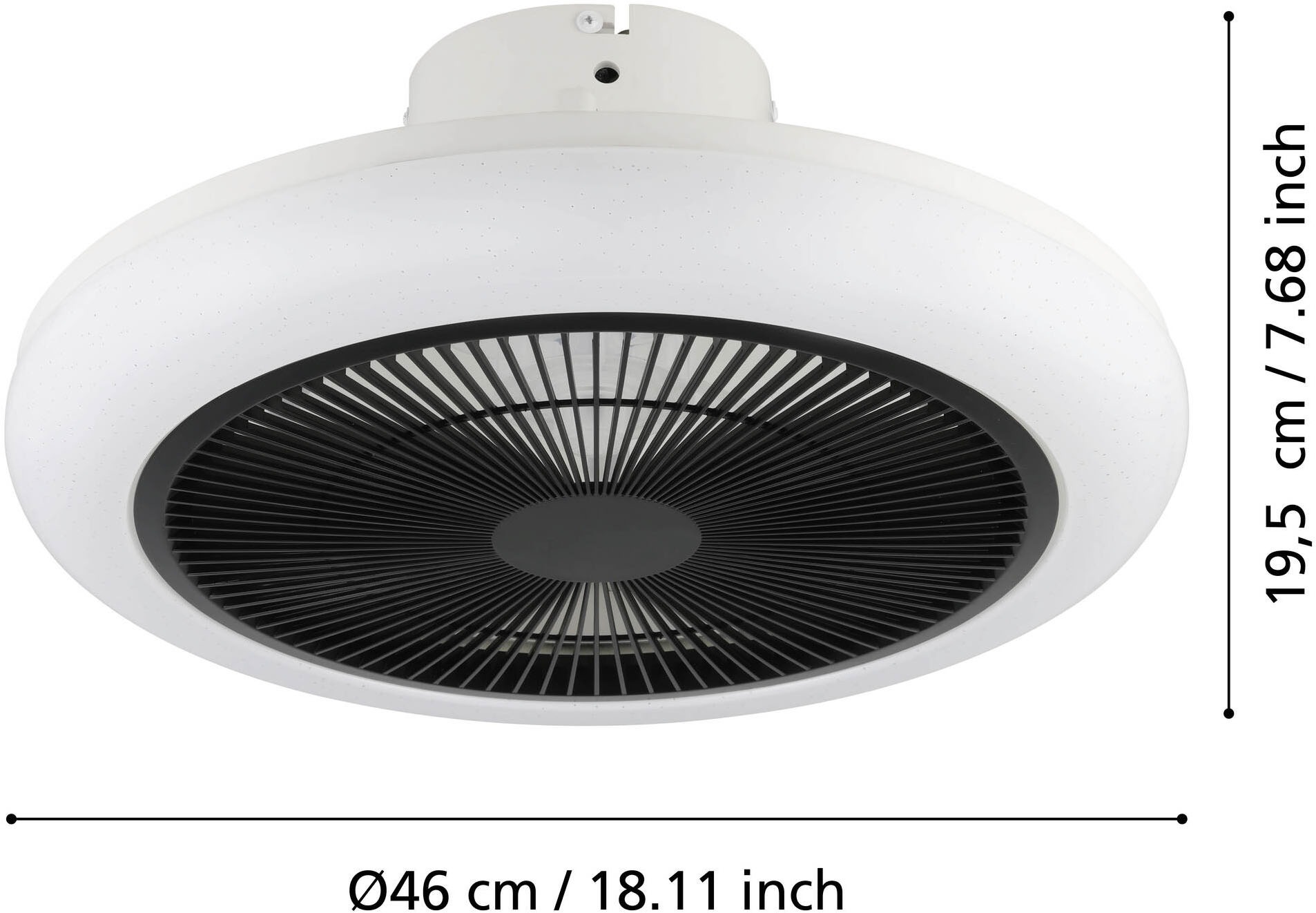 EGLO LED Deckenleuchte »KOSTRENA Leuchte und Ventilator - ABS - LED - 3X8,5W - IP20« LED-Modul 1 Stk. Kaltweiß | Neutralweiß | Warmweiß Deckenventilator, Deckenleuchte, Wohnzimmer, Schlafzimmer, H19xØ45,5cm