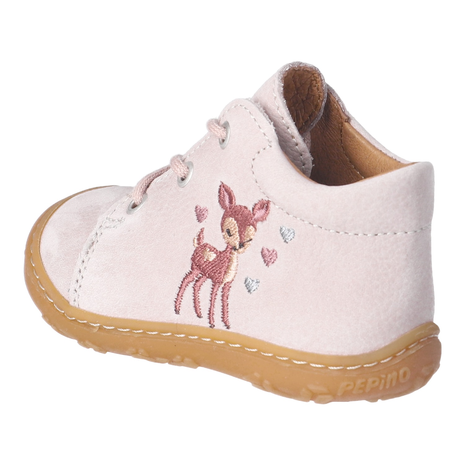PEPINO by RICOSTA Lauflernschuh »MECKI, WMS: mittel«  Schnürschuh, süßes Bambi-Motiv, Größenschablone zum Download