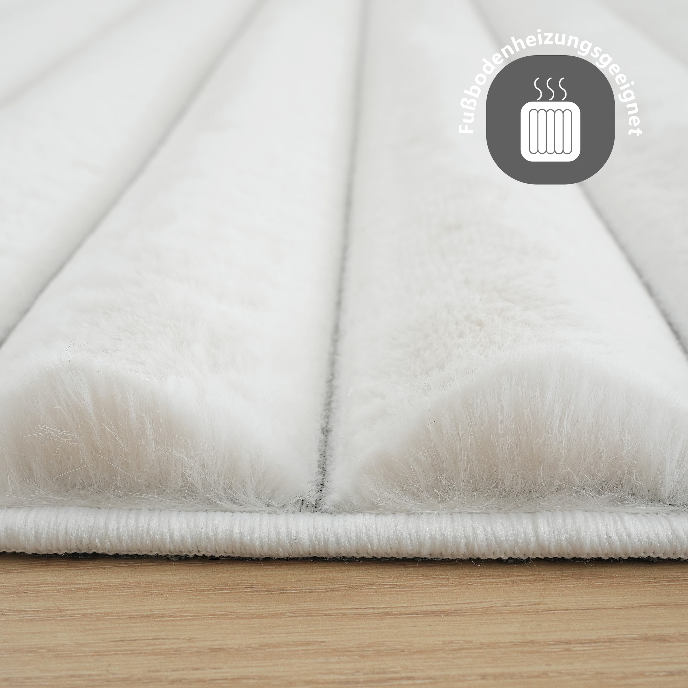 my home Teppich »Melanie, Kunstfellteppich, besonders weich, Hoch-Tief-Effekt«, rechteckig, 28 mm Höhe, Kaninchenfell Optik, Wohnzimmer, Schlafzimmer, auch als Läufer