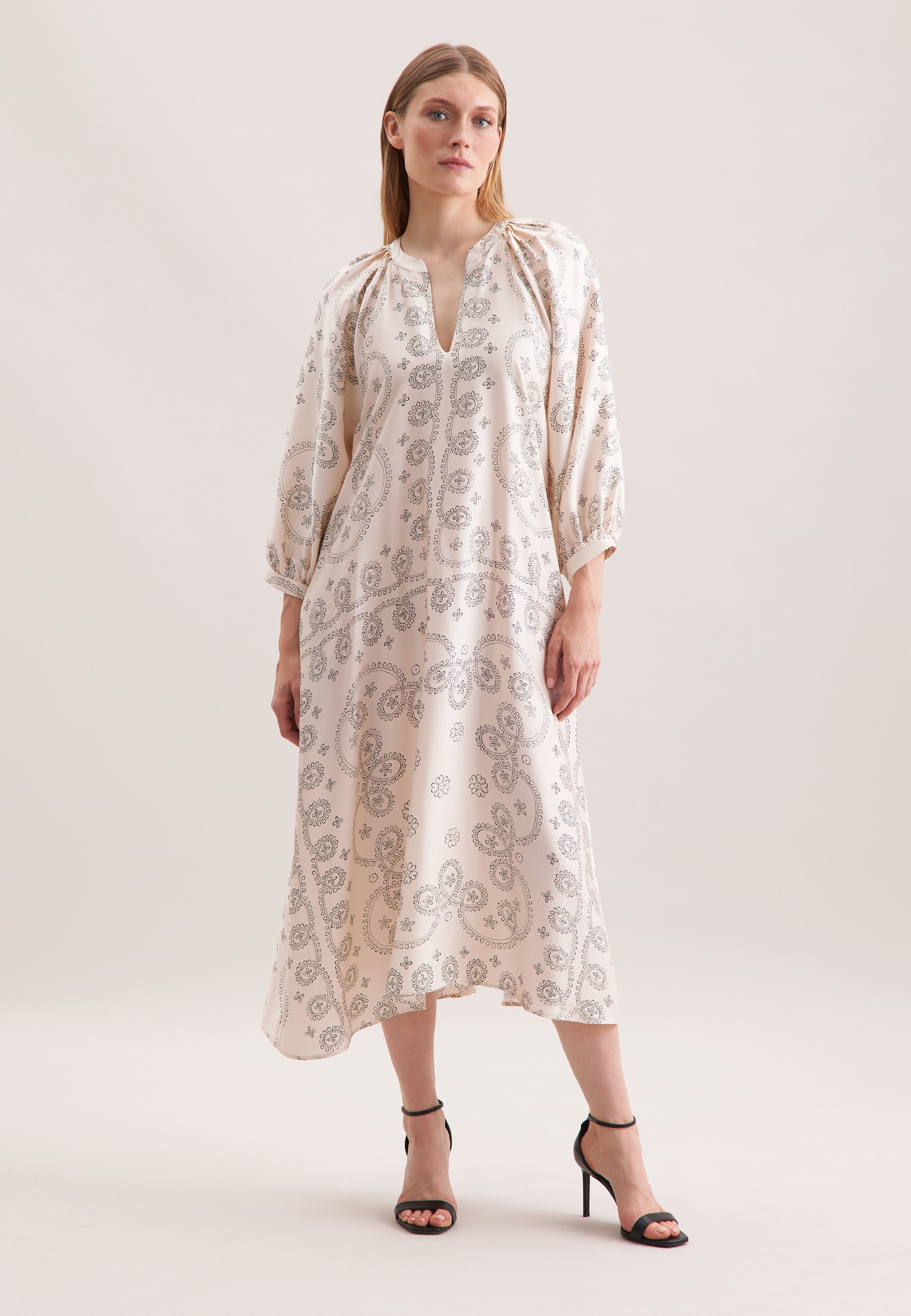 seidensticker Sommerkleid 3/4 V-Neck Druck