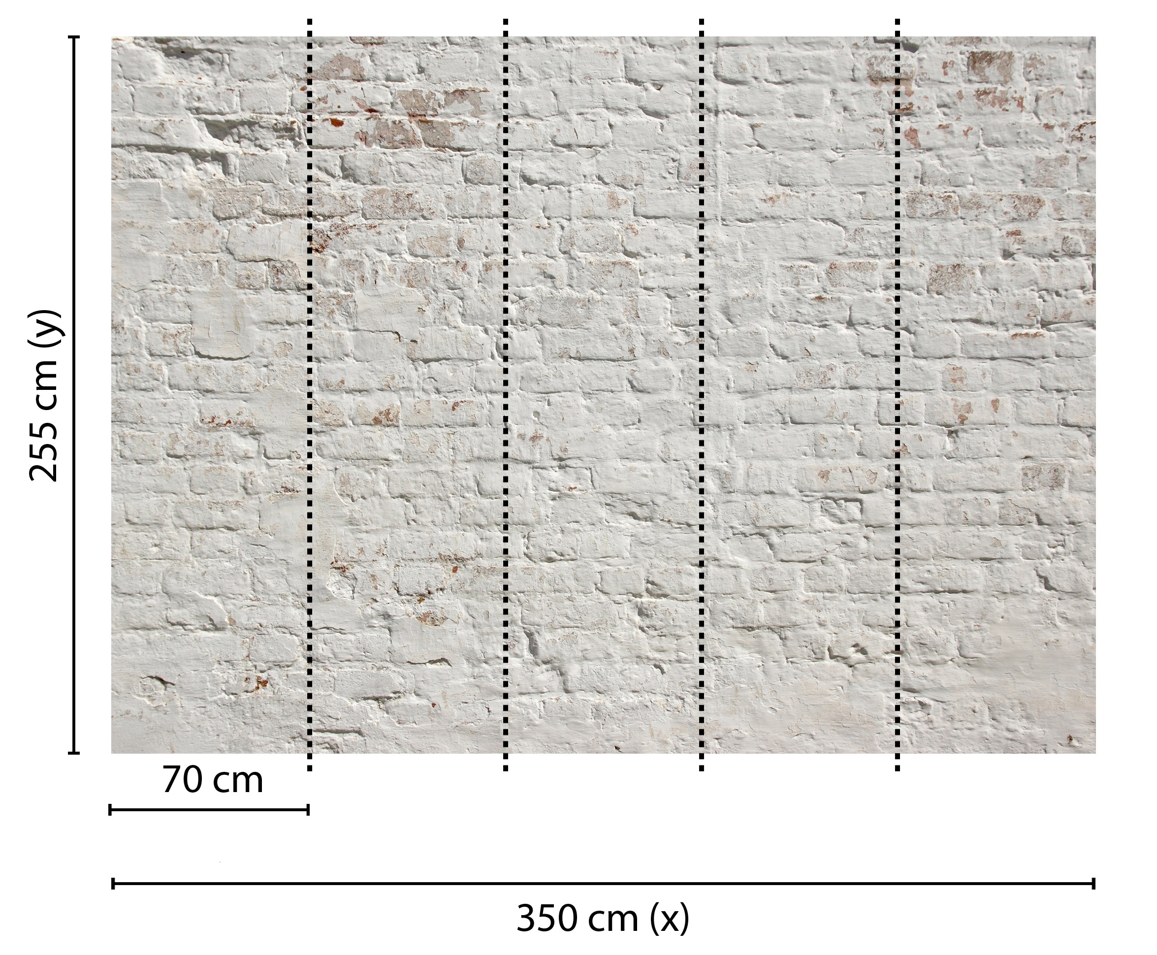 living walls Fototapete »Designwalls Brick White«, Vlies, Wand, Schräge, Decke