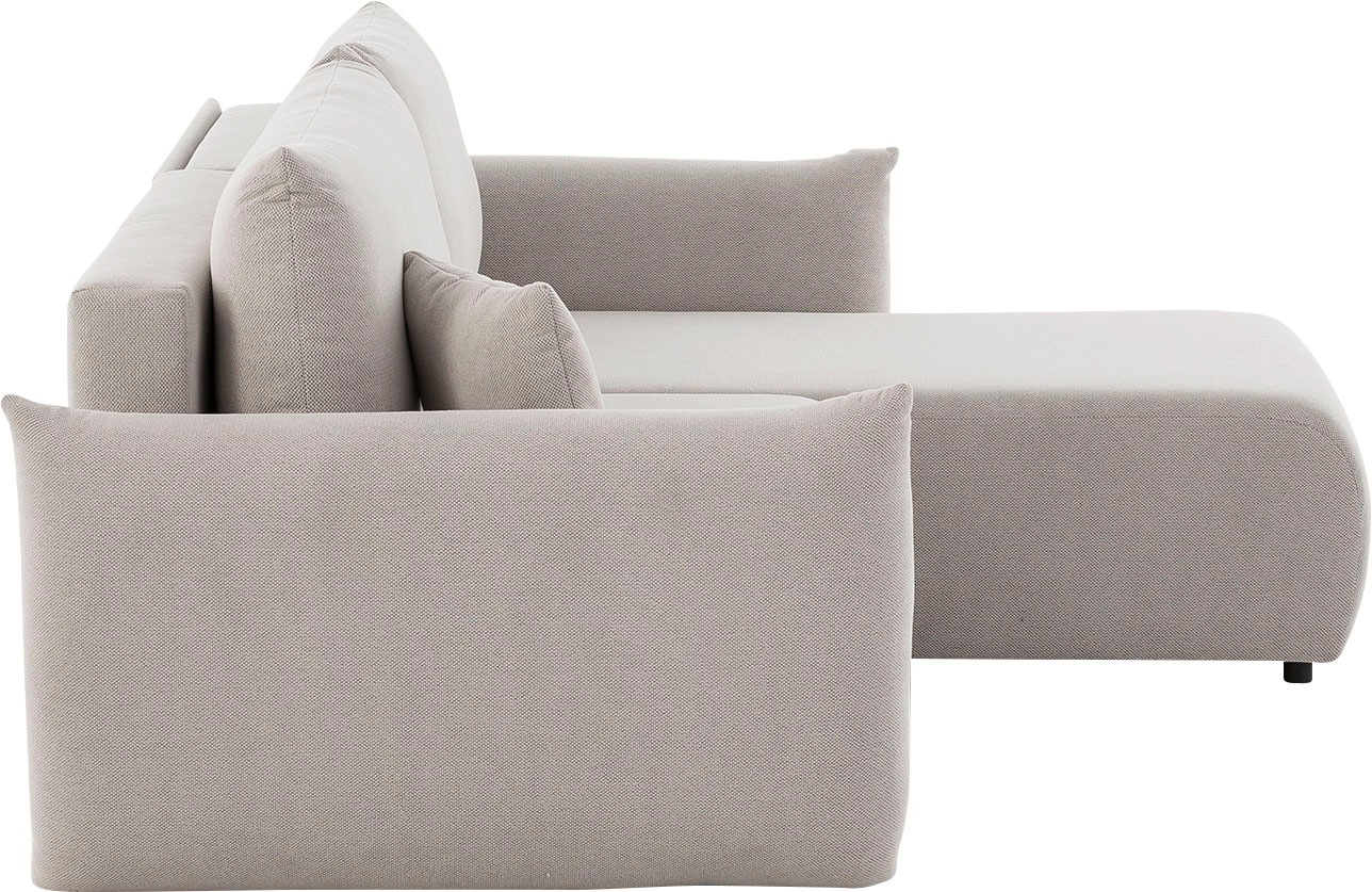 INOSIGN Ecksofa »MAVAS Schlafsofa mit Bettkasten, L-Form,«, ca.257/127cm (Liegefläche 212/145 cm), Cord, Chenille, Struktur
