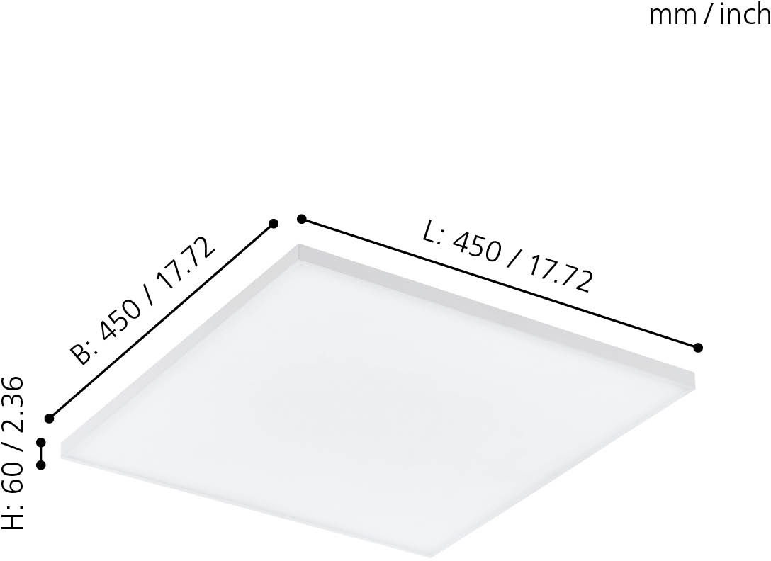 EGLO LED Panel »TURCONA«, 1 flammig-flammig, rahmenlos, flaches Design