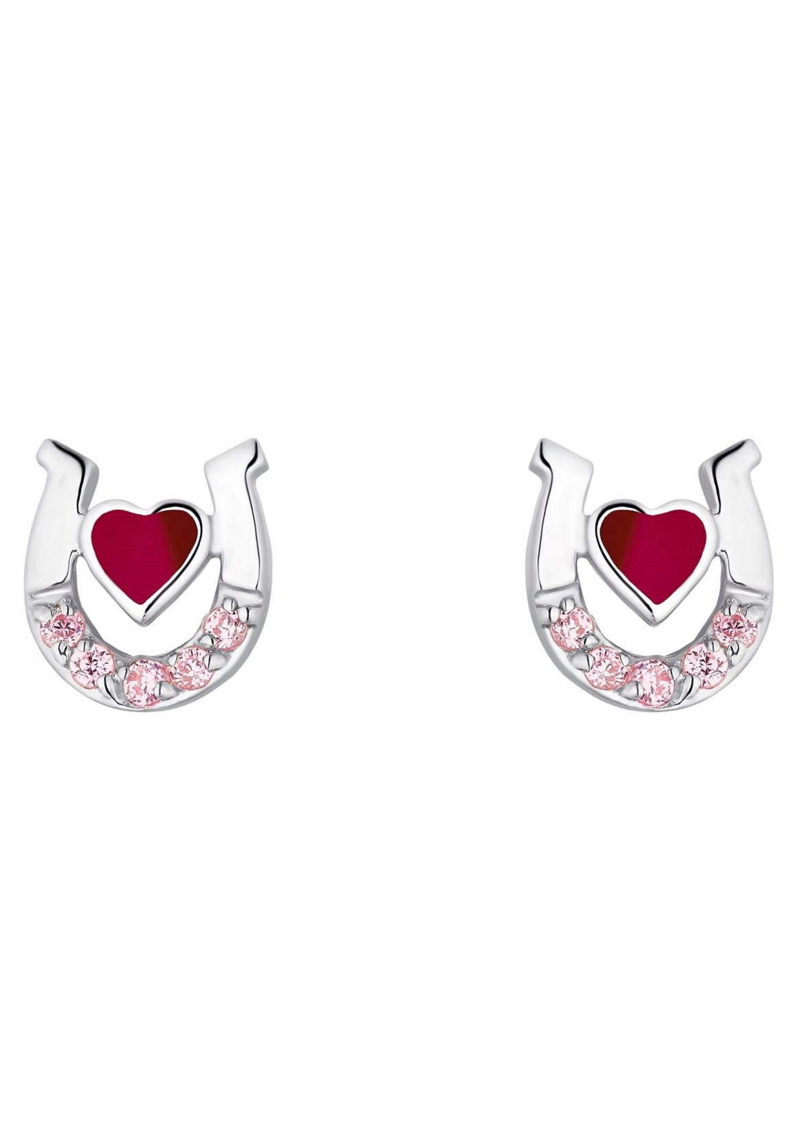 Amor Paar Ohrstecker »Horeses Heart, 2026617«, Made in Germany - mit Emaille, mit Zirkonia (synth.)