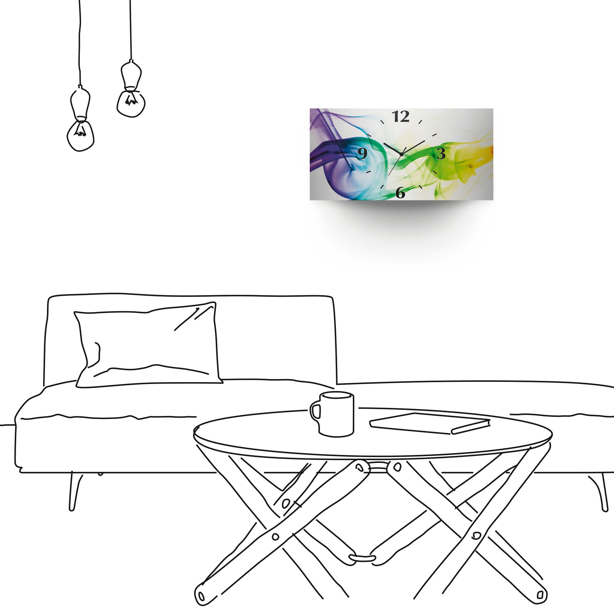 Artland Wanduhr »Rauch - Abstrakt« 3D Optik gebogen, mit Quarz- oder Funkuhrwerk, versch. Größen