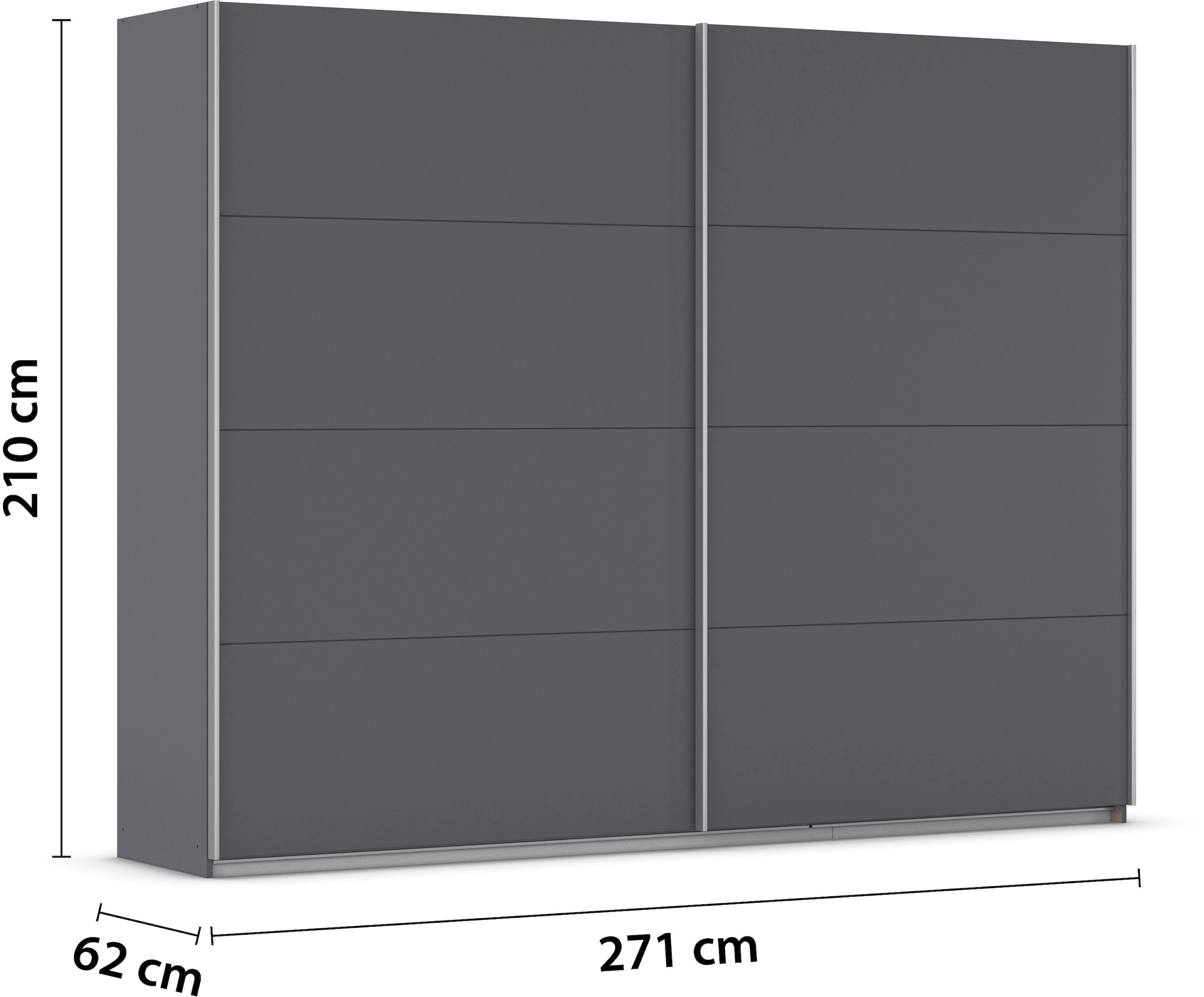 INOSIGN BY RAUCH Schwebetürenschrank »Kleiderschrank Schrank Garderobe Schlafzimmerschrank THANOS«, (in 3 verschiedenen Ausstattungen BASIC/CLASSIC/PREMIUM), Optional mit Spiegel, Metall-Griffleisten alufarben MADE IN GERMANY