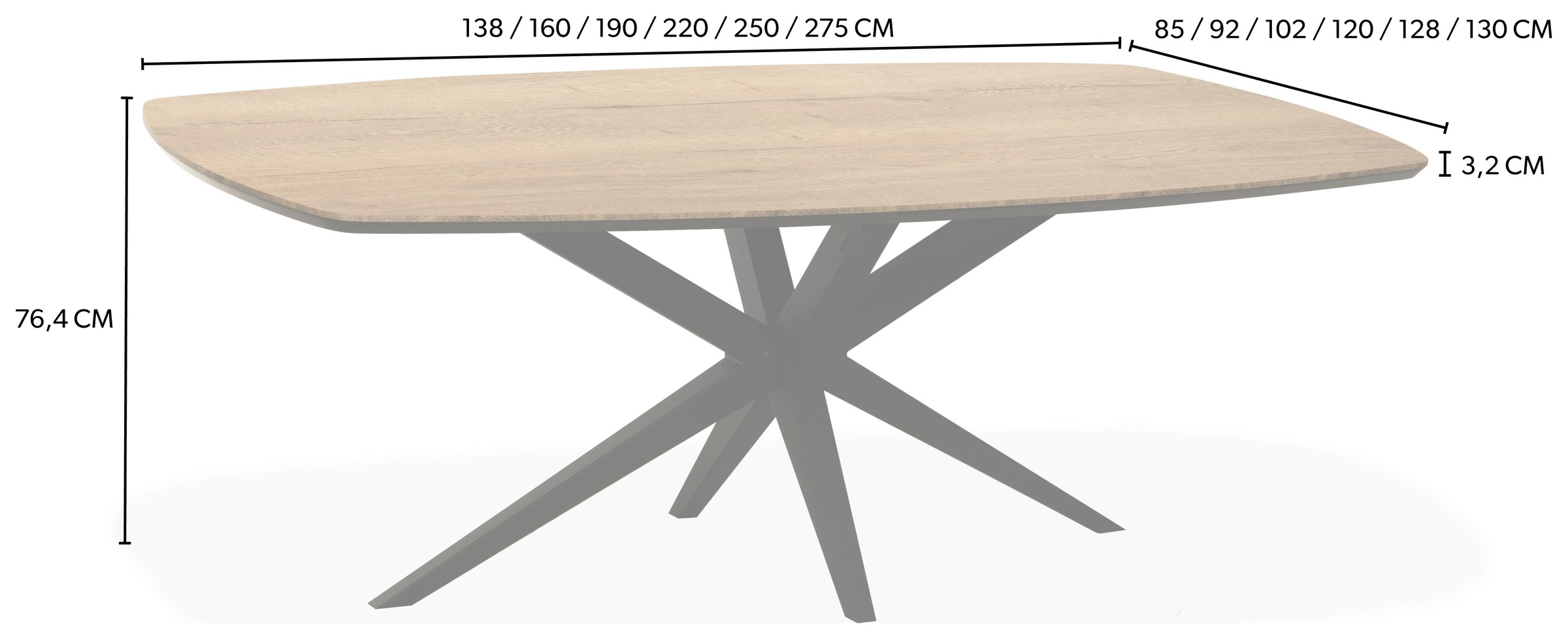 OMG Design Esstisch »Wellington« 1 Stk. tlg. Hochwertige Melamin-Tischplatte mit Metallgestell