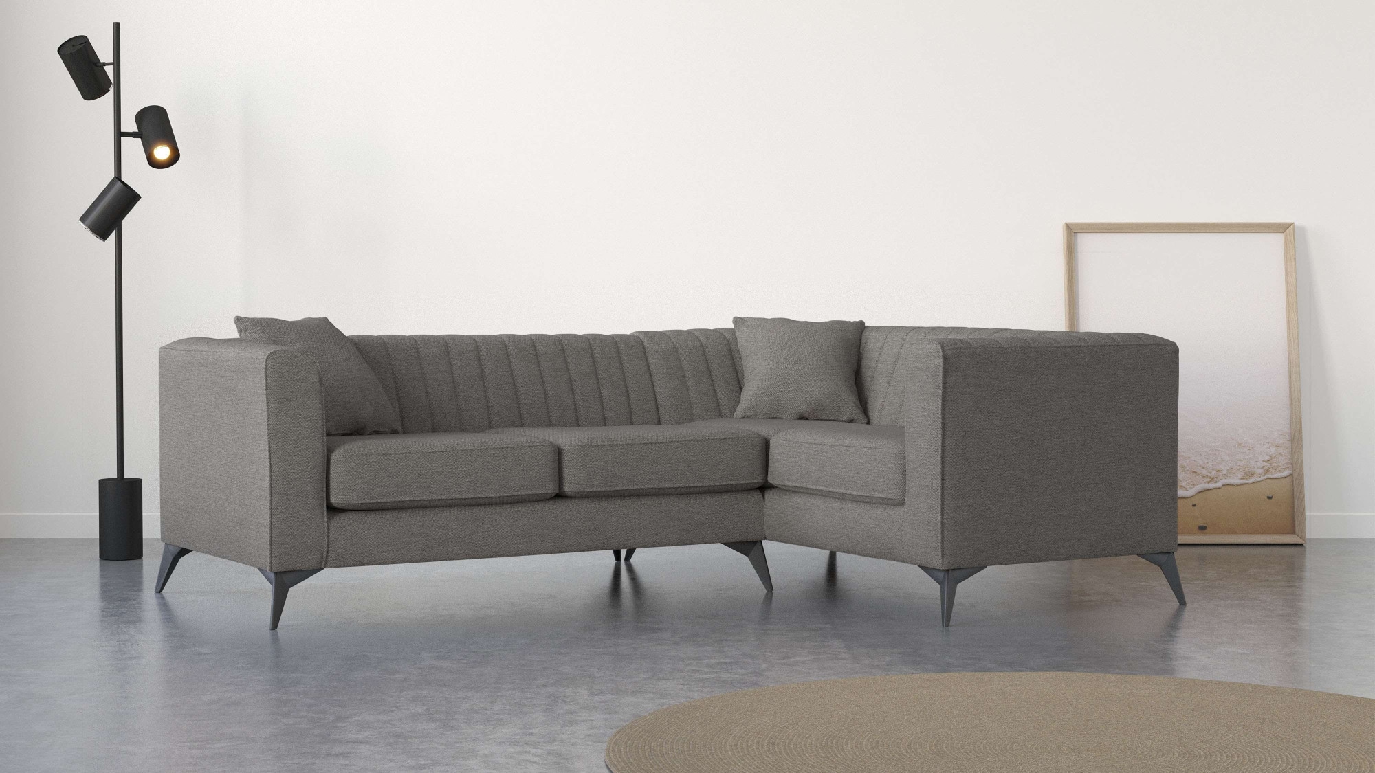 Places of Style Ecksofa »MATTHEW B/T/H: 240/167/74 cm«, L-Form, Steppung im günstig online kaufen