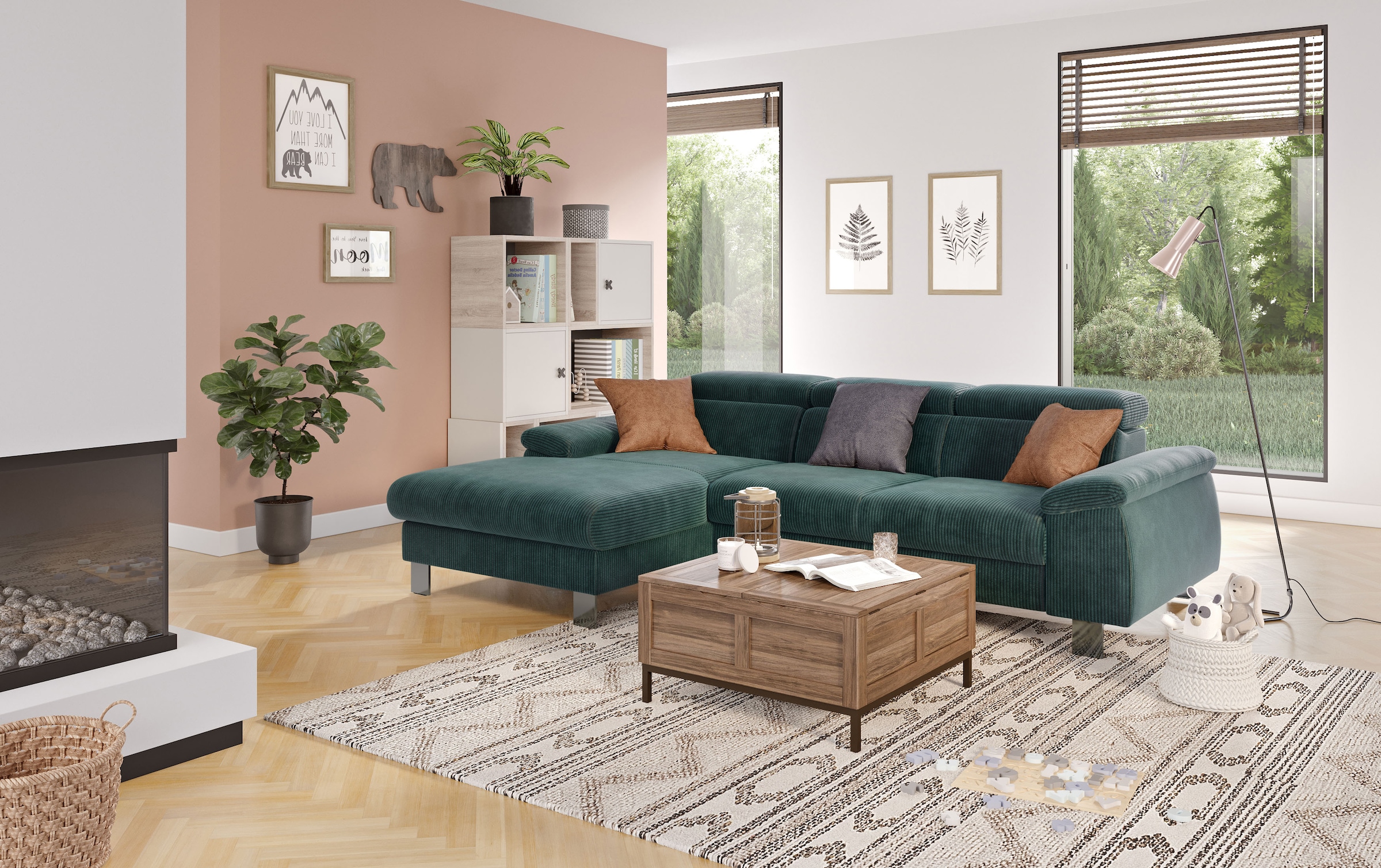 COTTA Ecksofa »Komaris L-Form, B: 244 cm« mit Kopfteilverstellung, optional günstig online kaufen