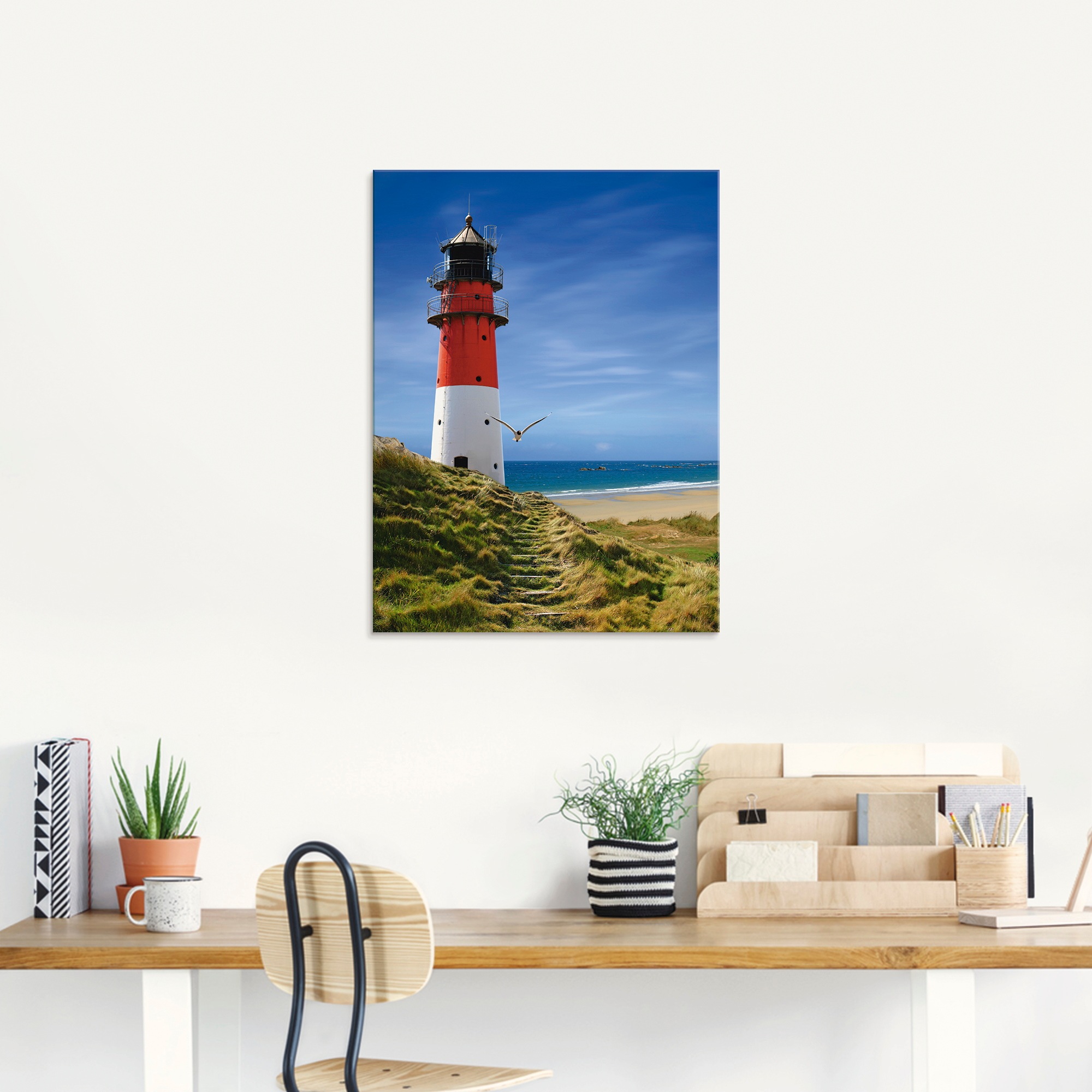 Artland Glasbild »Leuchtturm am Deich« Gebäude 1 Stk. tlg. in verschiedenen günstig online kaufen