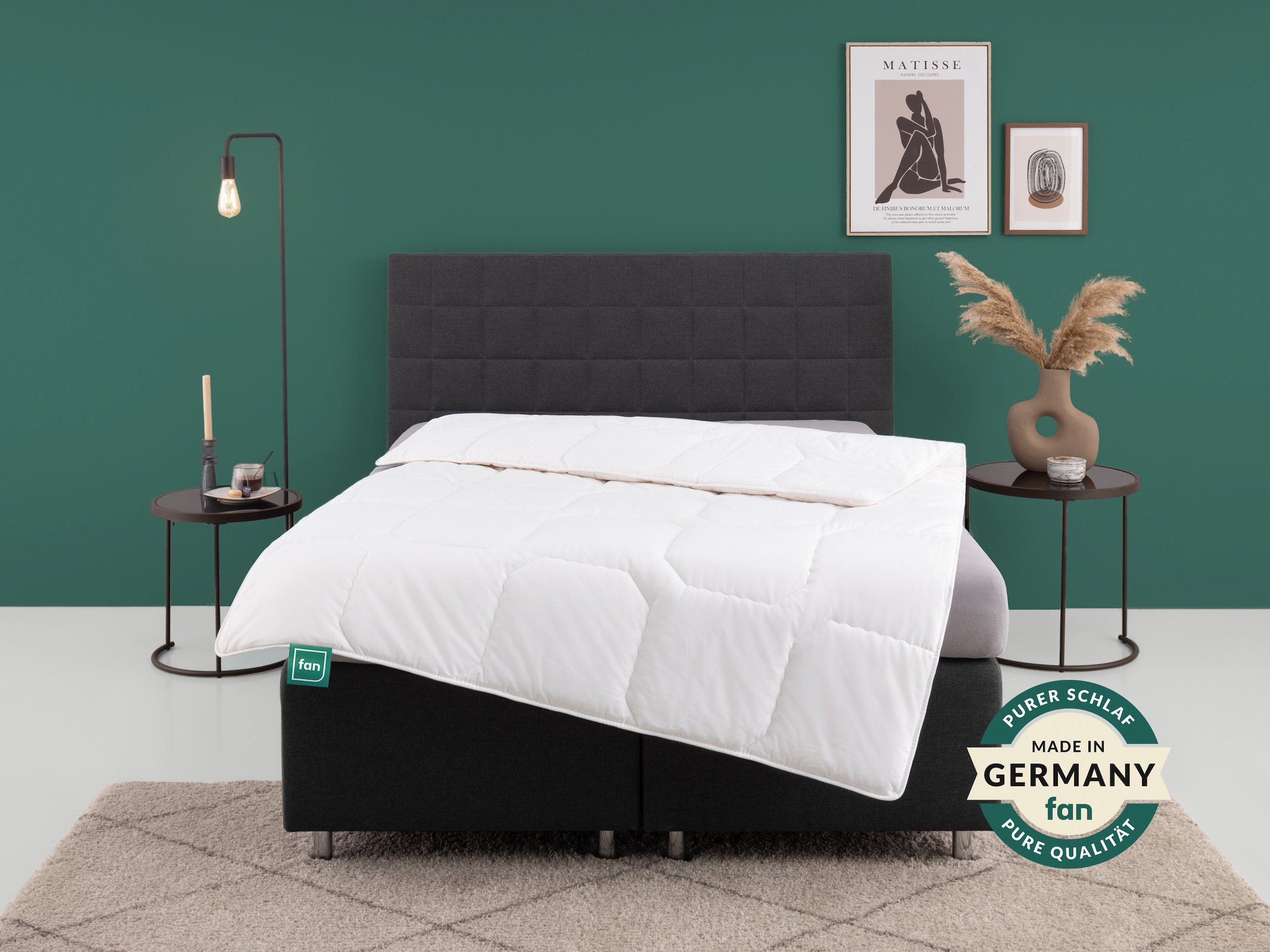 Baumwollbettdecke FAN "Kansas, Bettdecken für Sommer und Winter, Decke", weiß, B:155cm L:220cm