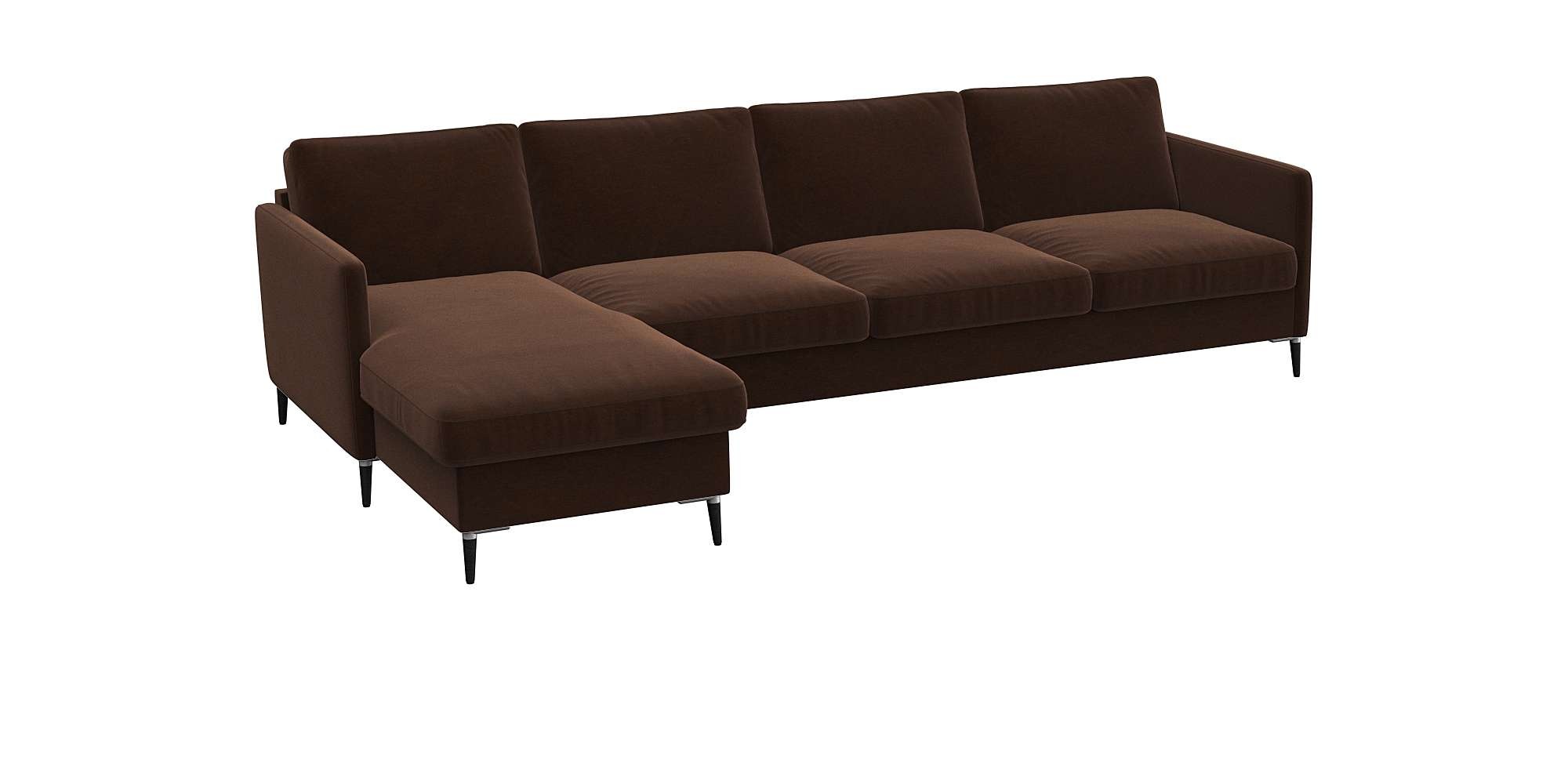 FLEXLUX Ecksofa »Fiore, L-Form«, schmale Armlehnen, Kaltschaum, Füße Alu+schwarz