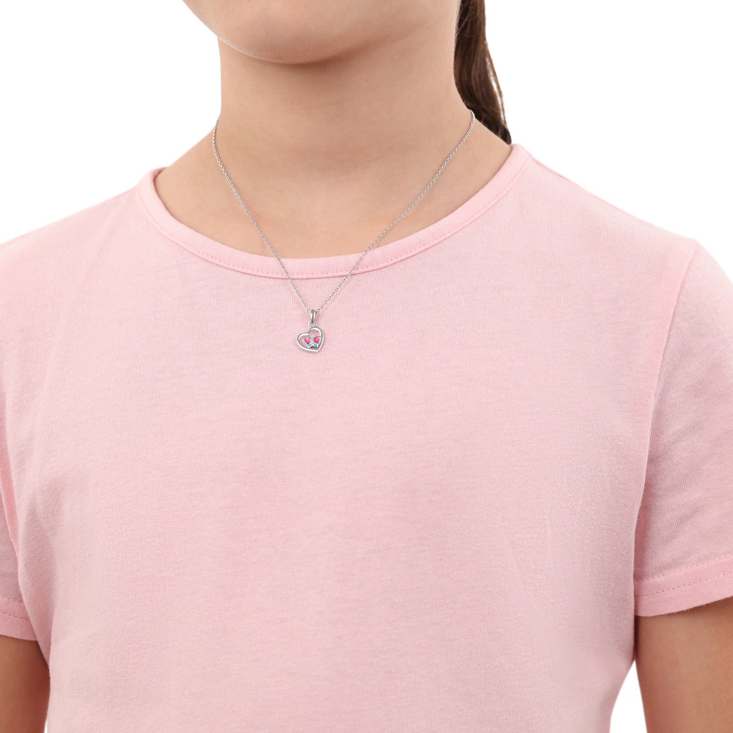 Prinzessin Lillifee Kette mit Anhänger »Herz/Schmetterling-Optik, 2039756«, mit Zirkonia (synth.)
