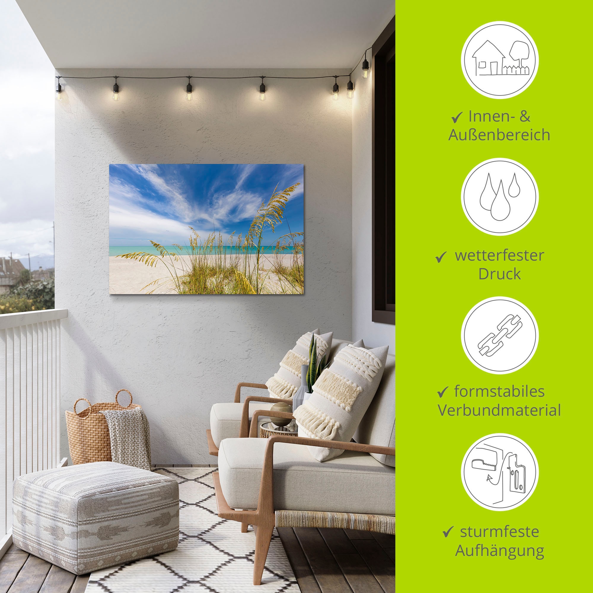 Artland Wandbild »Himmlische Stille am Strand«, Strandbilder, (1 St.), als Alubild, Outdoorbild, Leinwandbild in verschied. Größen
