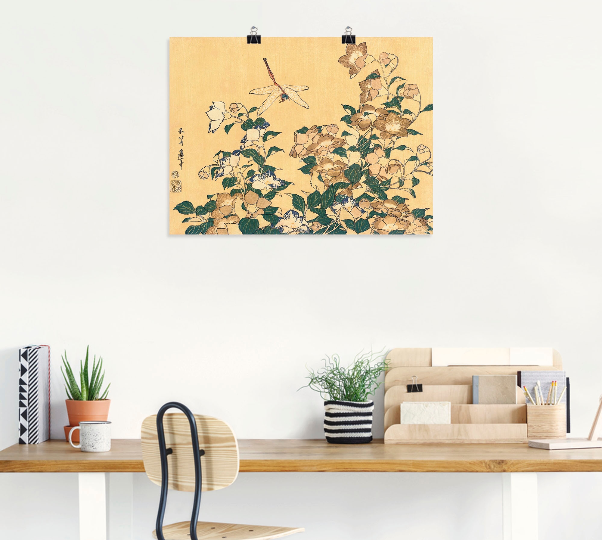 Artland Wandbild »Chinesische Glockenblume und Libelle«, Blumen, (1 St.), a günstig online kaufen