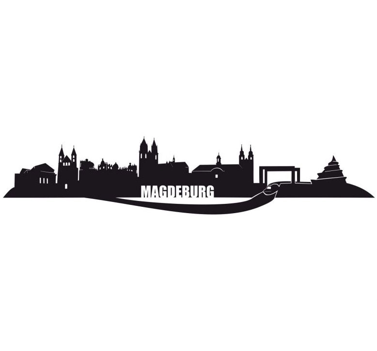 Wall-Art Wandtattoo »Stadt Skyline Magdeburg 120cm«, (1 St.), selbstklebend günstig online kaufen