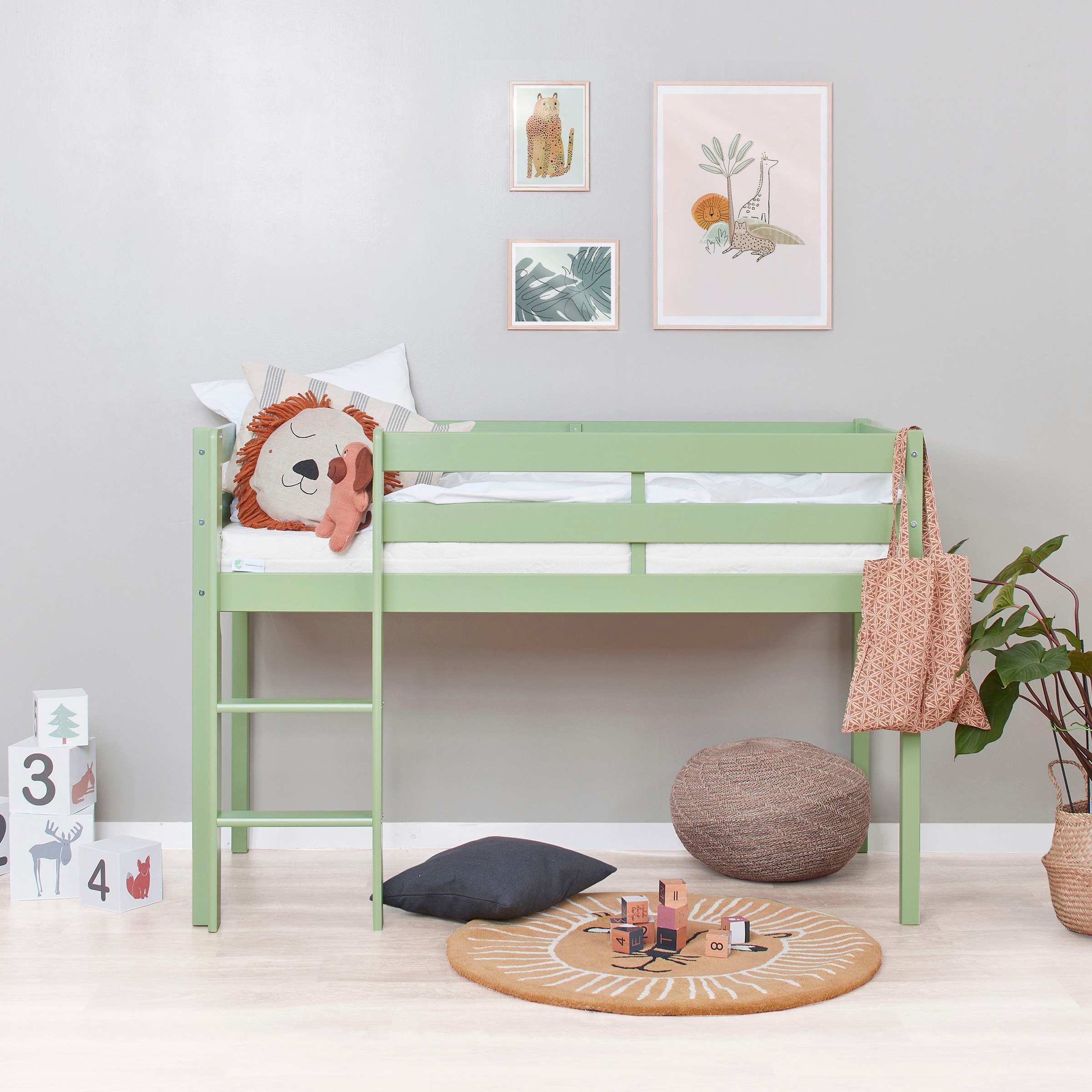 Hoppekids Spielbett »ECO COMFORT, Hochbett, in 2 Einzelbetten teilbar«, Höhe 72cm, Farbe & Größe & Matratze