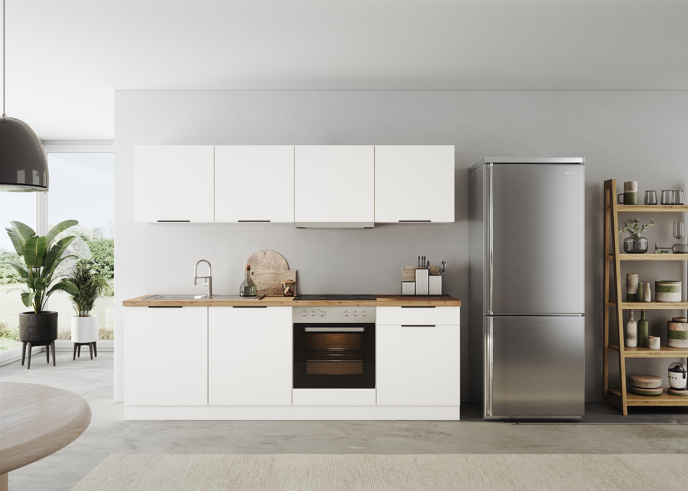 KOCHSTATION Küchenzeile »KS-Lagos2, Breite 240 cm« wahlweise mit E-Geräten, günstig online kaufen