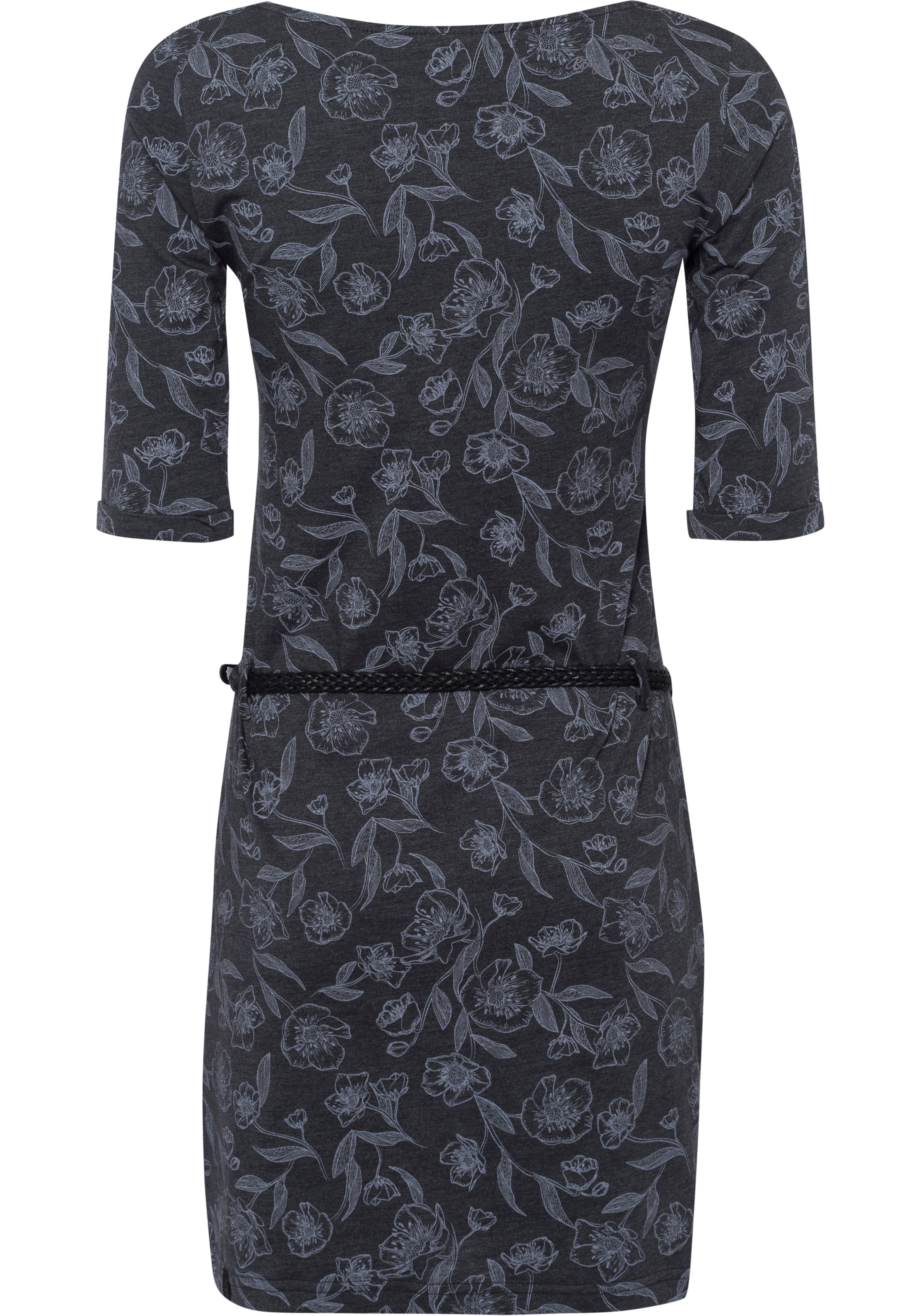 Ragwear Jerseykleid »TANYA FLOWER«, (2 online Zierknöpfen tlg., Holzoptik Gürtel), natürlicher abnehmbarem mit bestellen in mit