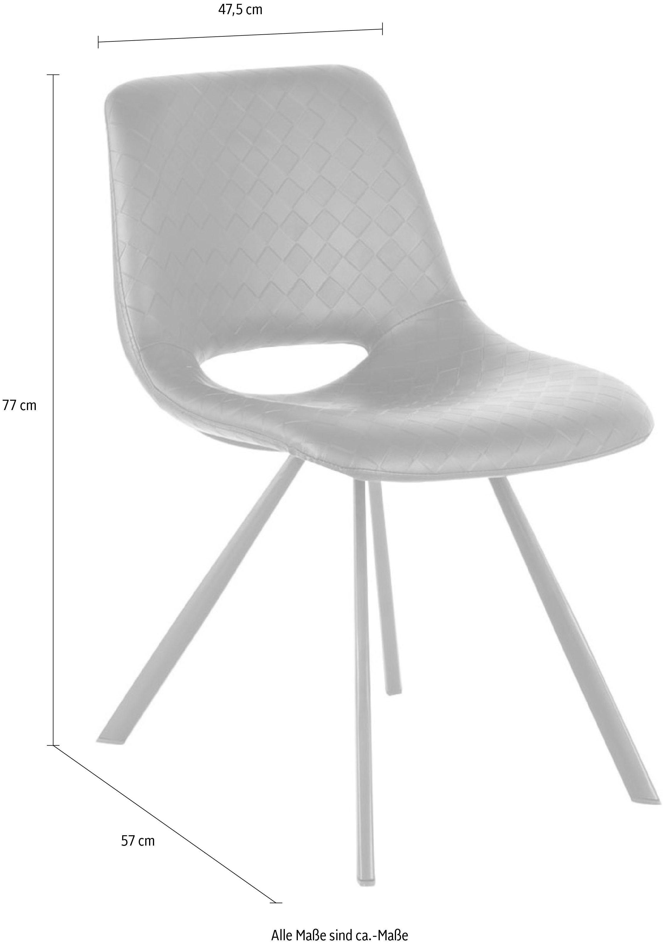 Kayoom Stuhl »Josephine 325 2er-Set, zeitloses Design, mit geometrischer Aussparung«, (Set), 2 St., pflegeleicht, schlicht, weiche Polsterung für angenehmes Sitzgefühl
