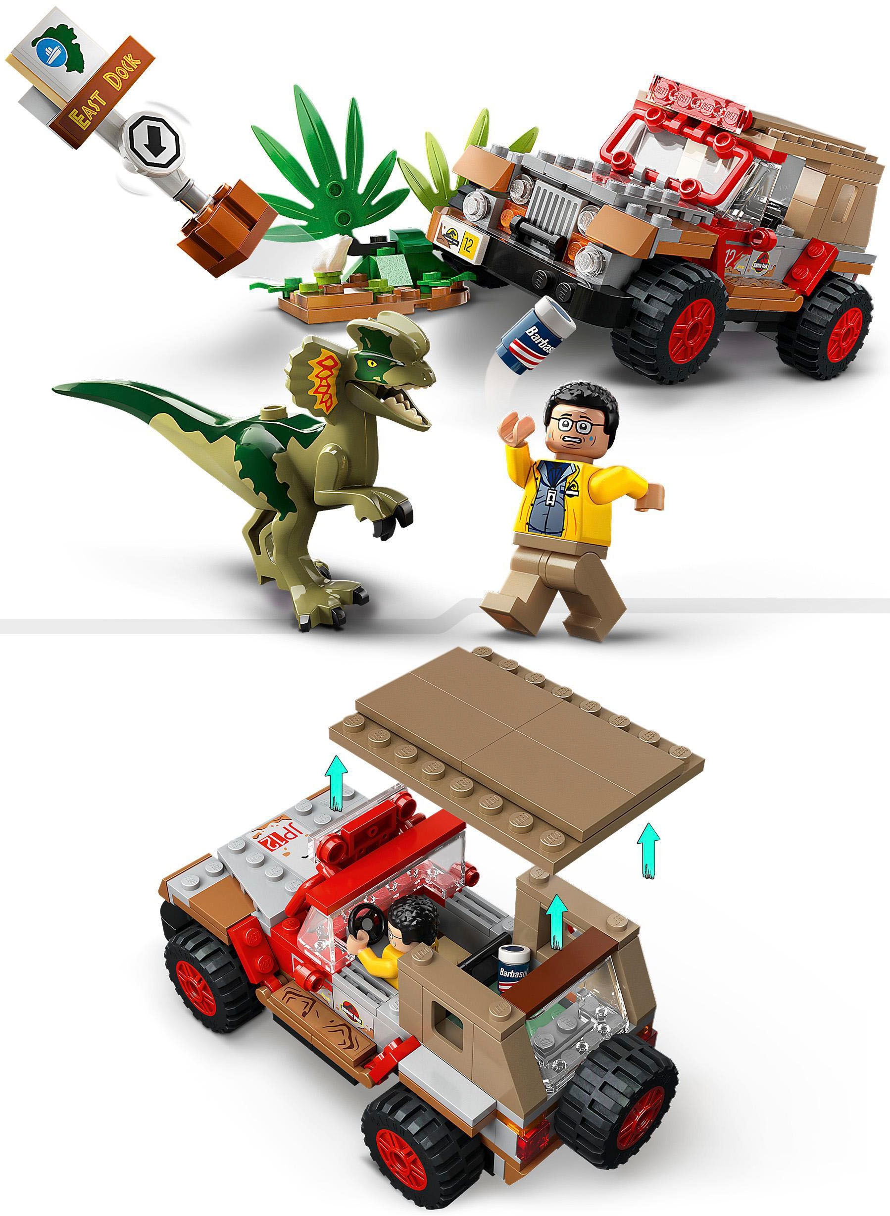 LEGO® Konstruktionsspielsteine »Hinterhalt des Dilophosaurus (76958), LEGO® Jurassic Park«, (211 St.), Made in Europe